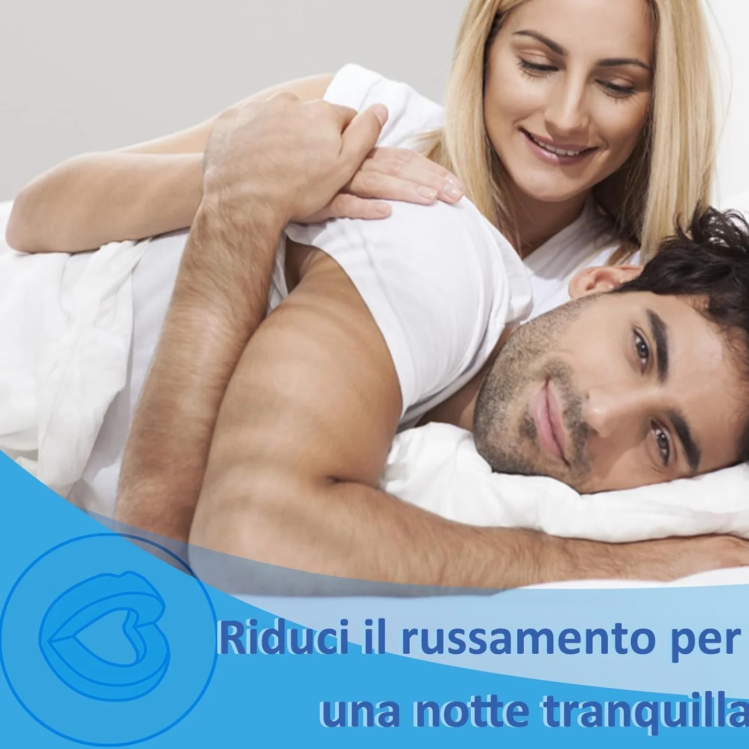 AIOUTGOGO Dispositivo Anti Russamento Bite Aperto 180° Riutilizzabile Blu Opaco