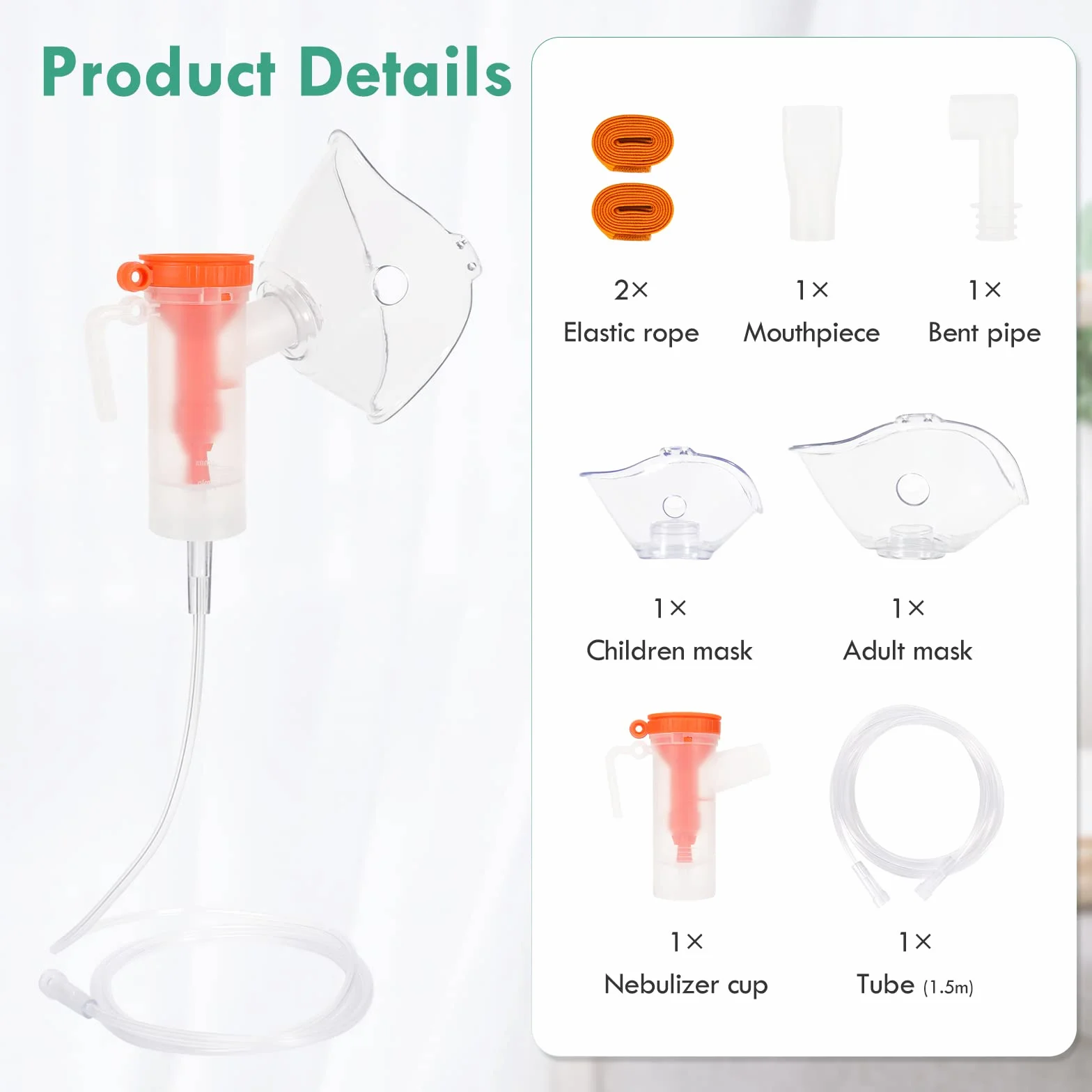 CARER SPARK Accessori per tubo inalatore e bocchino Set nebulizzatore universale