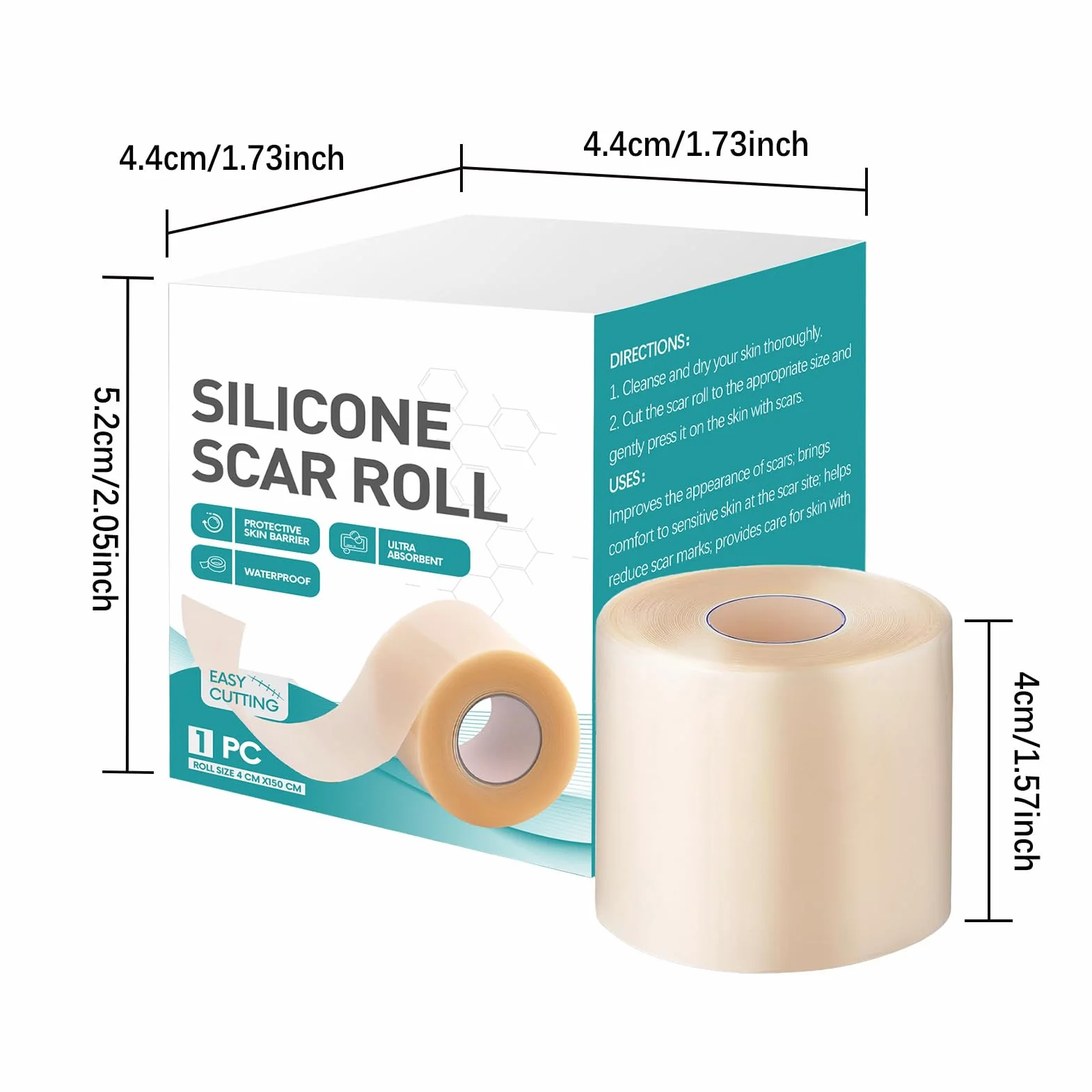 Fogli di cicatrici in silicone per viso, nastro guarigione ustioni, strisce riparazione veloce