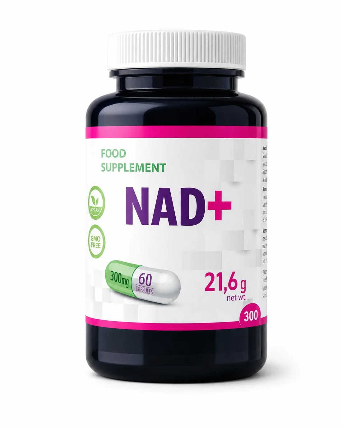 Hepatica NAD+ Nicotinammide Riboside 300 mg | 60 Capsule Vegane | Scorta 2 Mesi | Ingrediente Unico | GMP & laboratorio indipendente