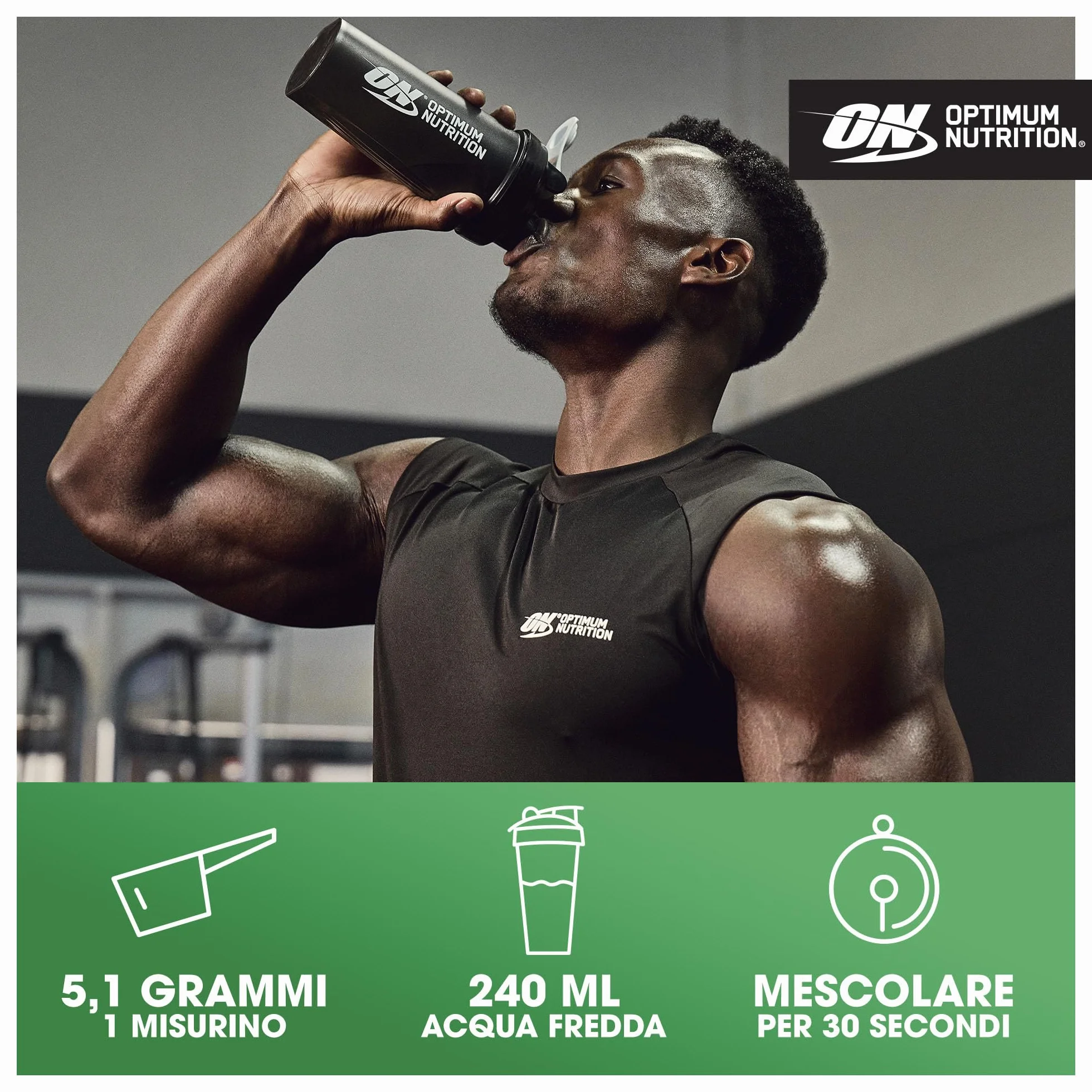 Optimum Nutrition Glutamine, Aminoacido L-Glutammina in Polvere, Integratore Alimentare per la Preparazione di Frullati Pre e Post-Allenamento, Non Aromatizzato, 123 Porzioni, 630 g