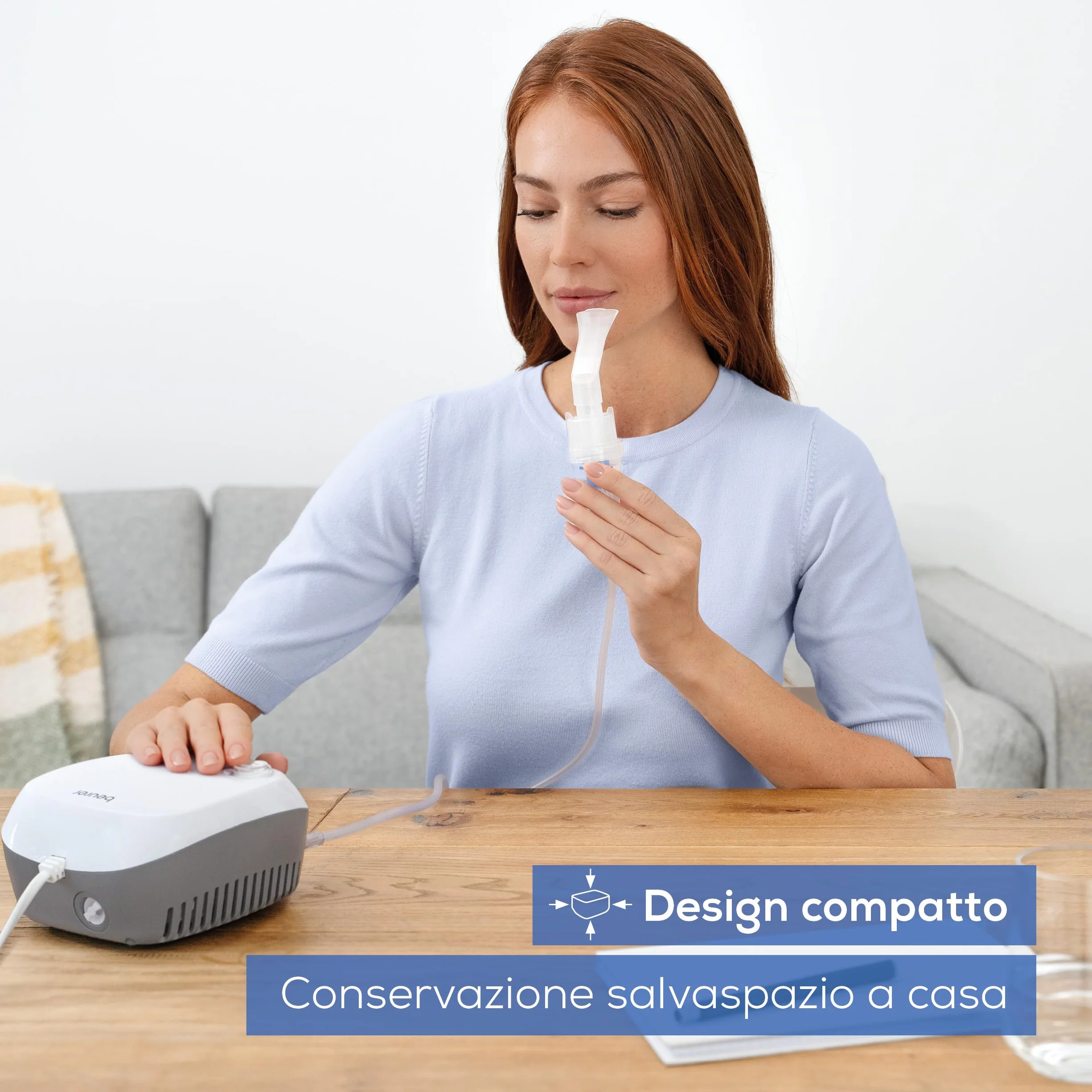 Beurer IH 18 Aerosol ad aria compressa con compressore per inalazione, set 8 pezzi