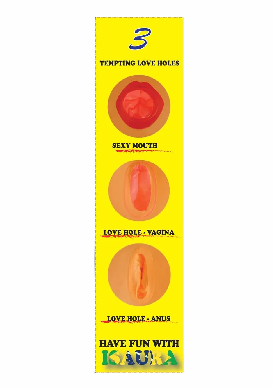 ISAURA LOVE DOLL BAMBOLA GONFIABILE MULATTA BRASILIANA GRANDEZZA REALE 3 FORI