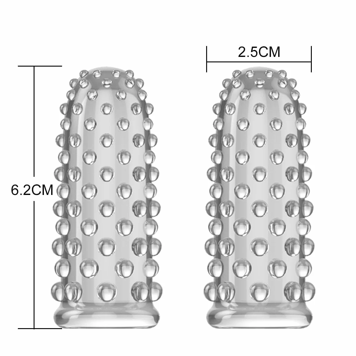 Confezione da 2 manicotti per dita, accessori per vibratore, ideali per massaggi delle dita, preliminari, mira alla stimolazione del clitoride del punto G, giocattolo sessuale perfetto per il gioco