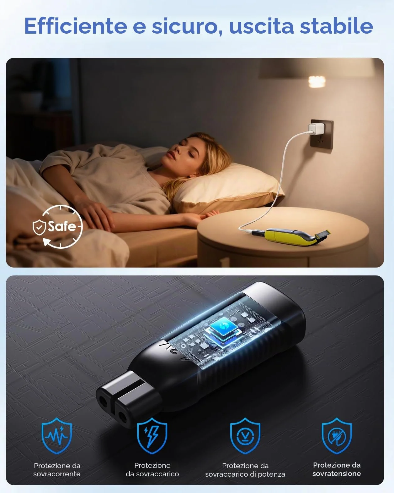 Philips Oneblade QP2510 QP2515 QP2520 QP2620 Convertitore di Caricabatteria 4,3 V Tipo C Adattatore di Alimentazione A00390