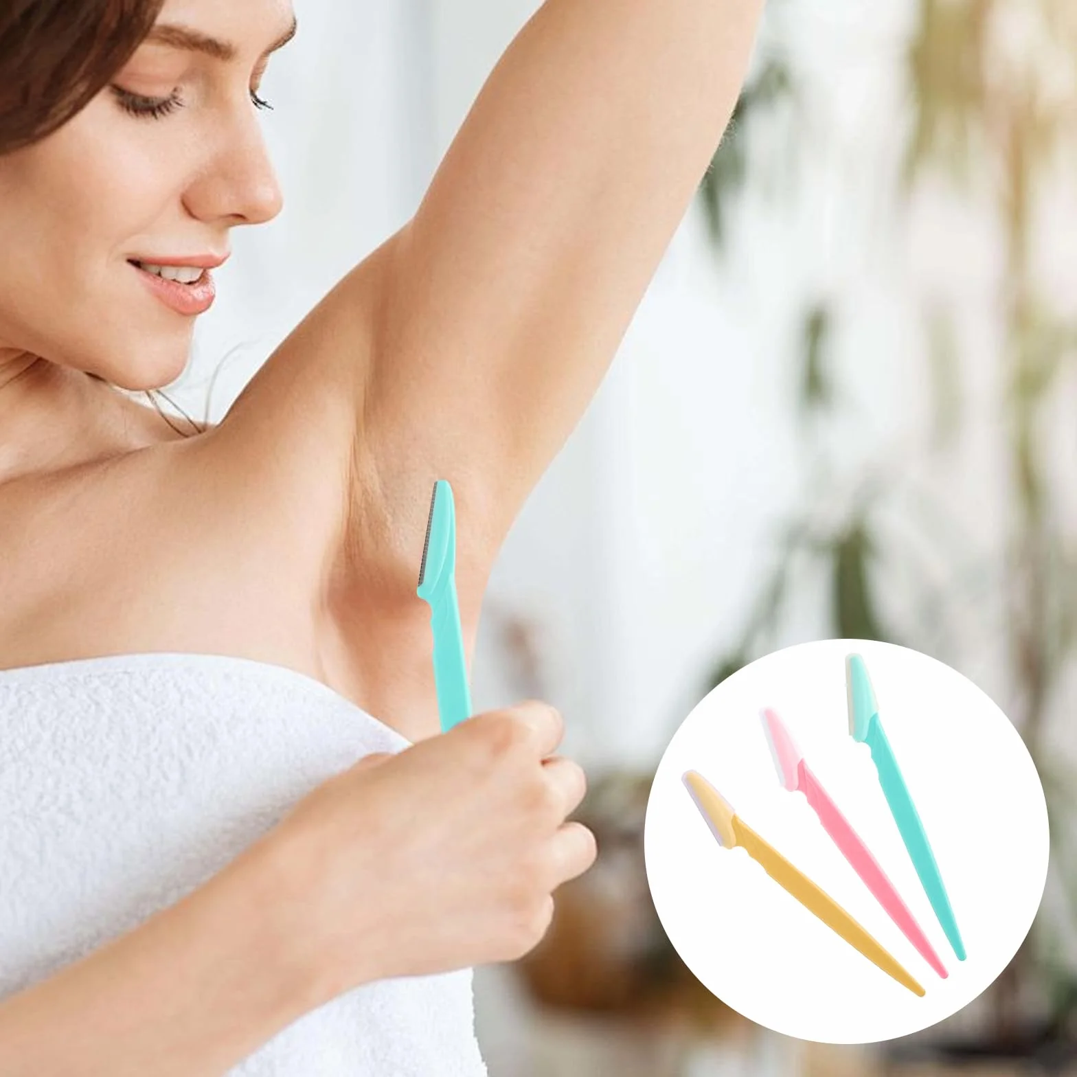 Rasoio Viso Donna 60 Pezzi, Lamette per Sopracciglia Portatili Uomo Donna