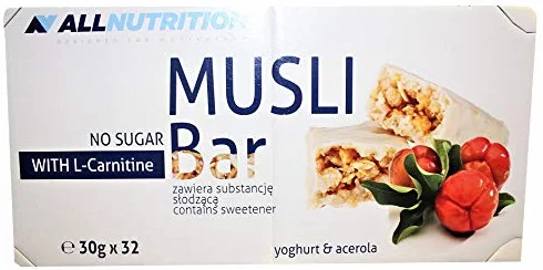 ALLNUTRITION Barretta Al Muesli Con L-Carnitina 30g Yogurt Monodose E Ribes Nero