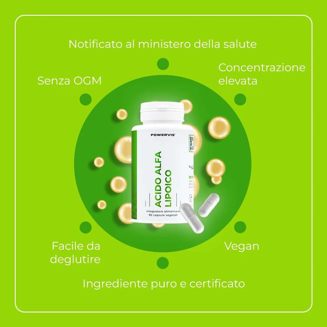 Acido Alfa Lipoico Certificato ThioActive® 600mg 90 capsule Dosaggio elevato Vegan