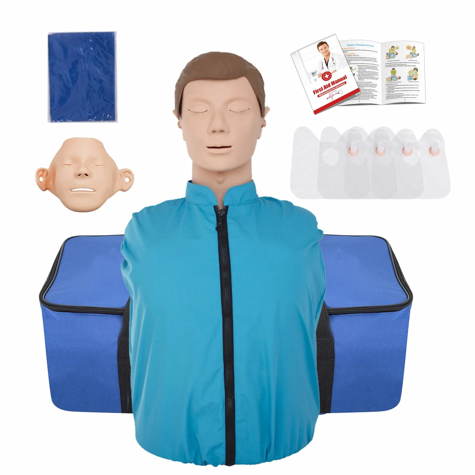 Manichino Rianimazione Adulti Mezzo Corpo RCP Kit Addestramento Modello Didattico