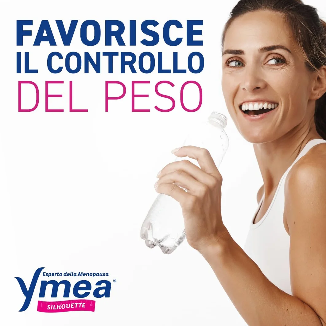 Ymea Silhouette Esperto della Menopausa, Integratore Alimentare, Favorisce l'Equilibrio del Peso Corporeo, 64 Capsule