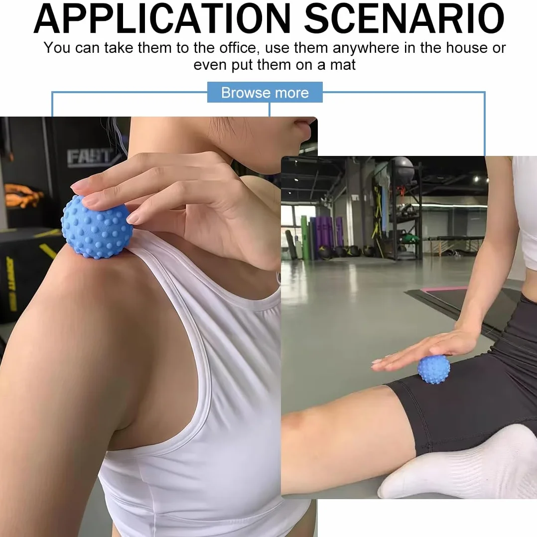 Palline Massaggio, Set 2 Palline Massaggio Piedi Antiscivolo Semirigide, Pallina Massaggiatore Muscolare Tutto il Corpo, Palline Massaggio e Lacrosse Ball, Sfere da Massaggio per Deep Tissue Massaggio