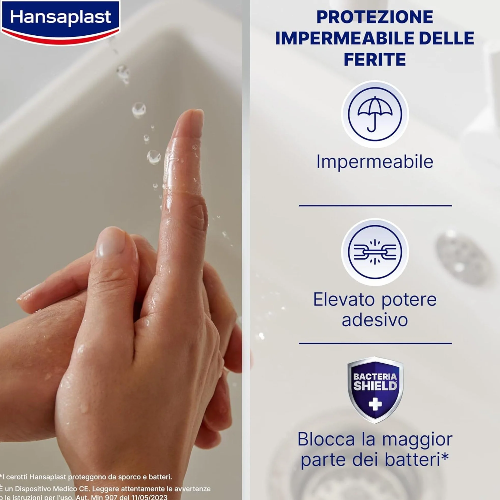Hansaplast Cerotti AQUA PROTECT 20 pezzi 2 formati assortiti