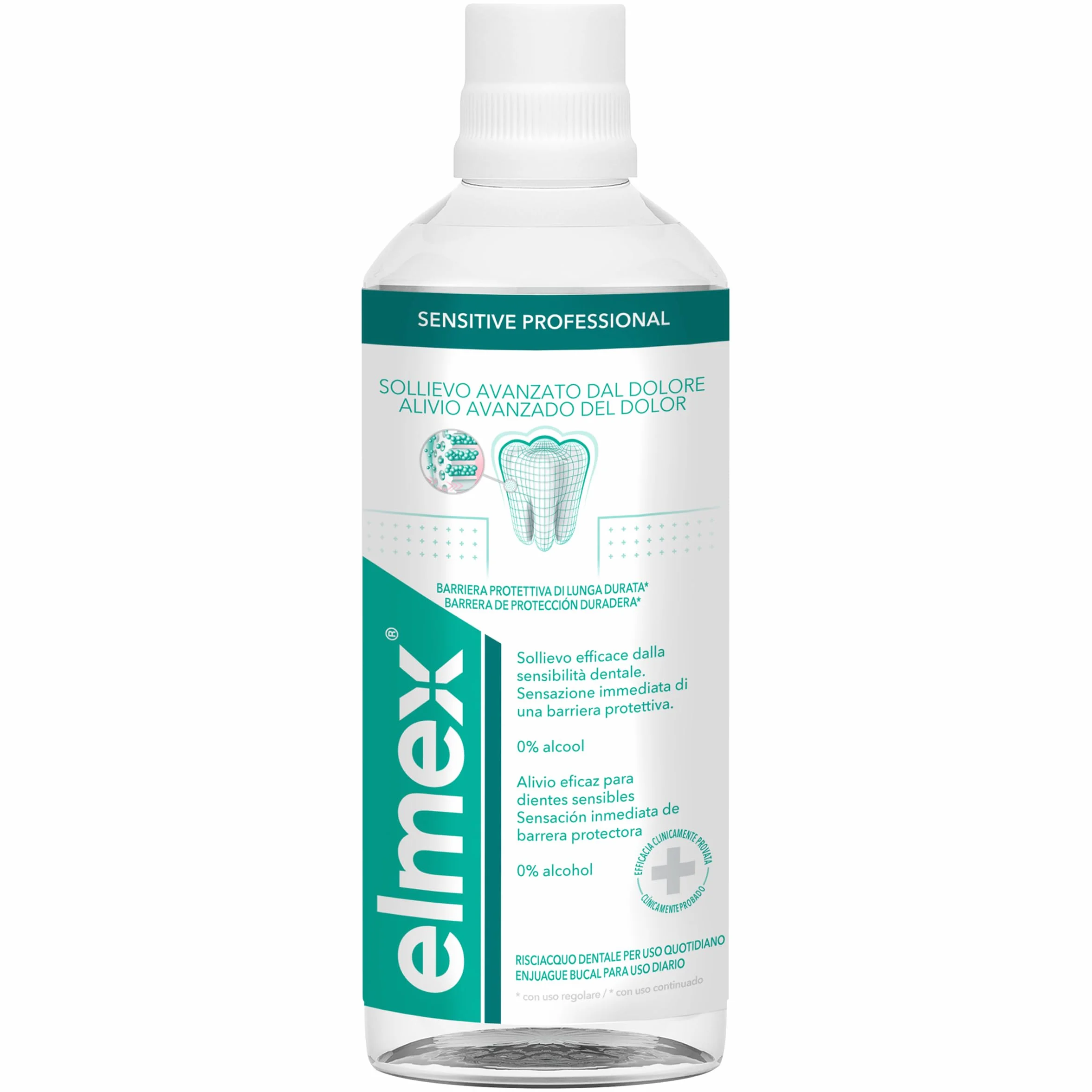 elmex Collutorio Sensitive Professional 400 ml con fluoro 0% Alcohol