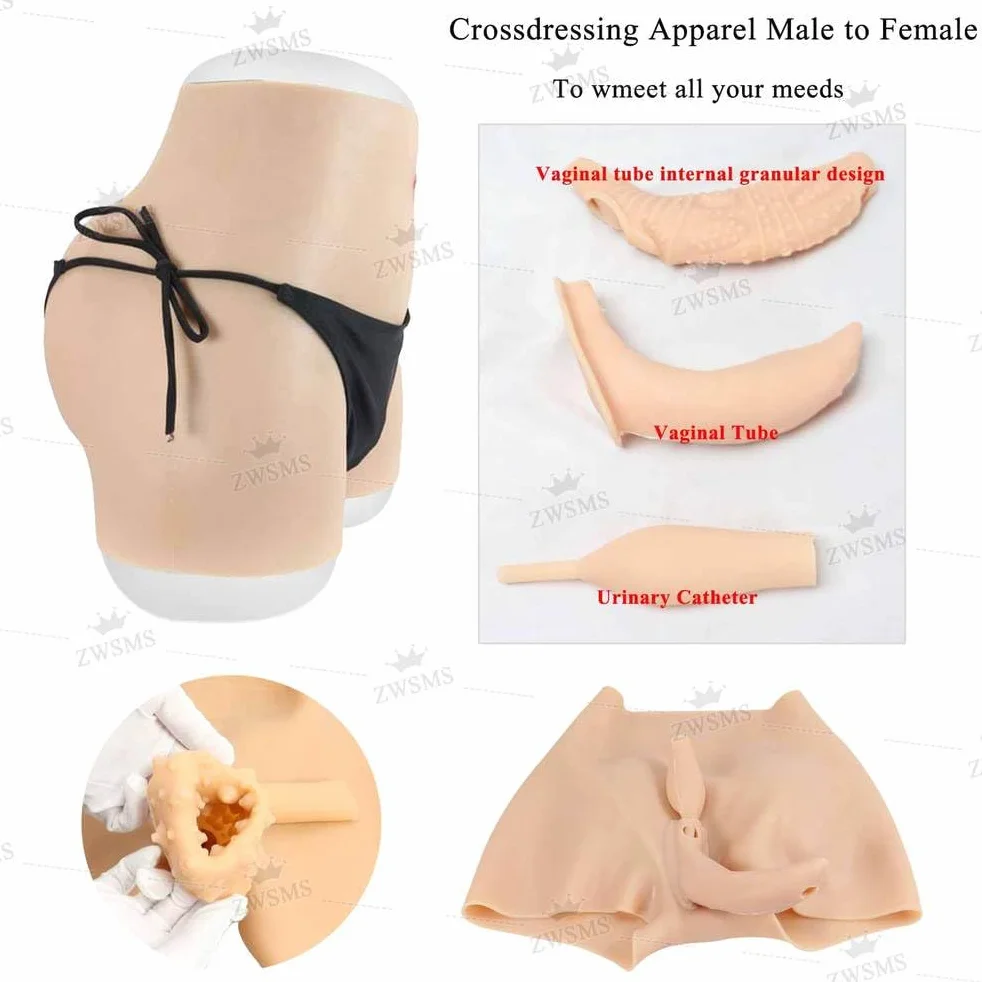 Pantaloni con Vagina Finta in Silicone per Crossdresser, Cosplay e Drag Queen