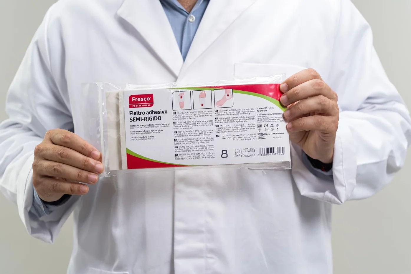 Feltro adesivo podologico per alleviare pressione ferite cicatrici