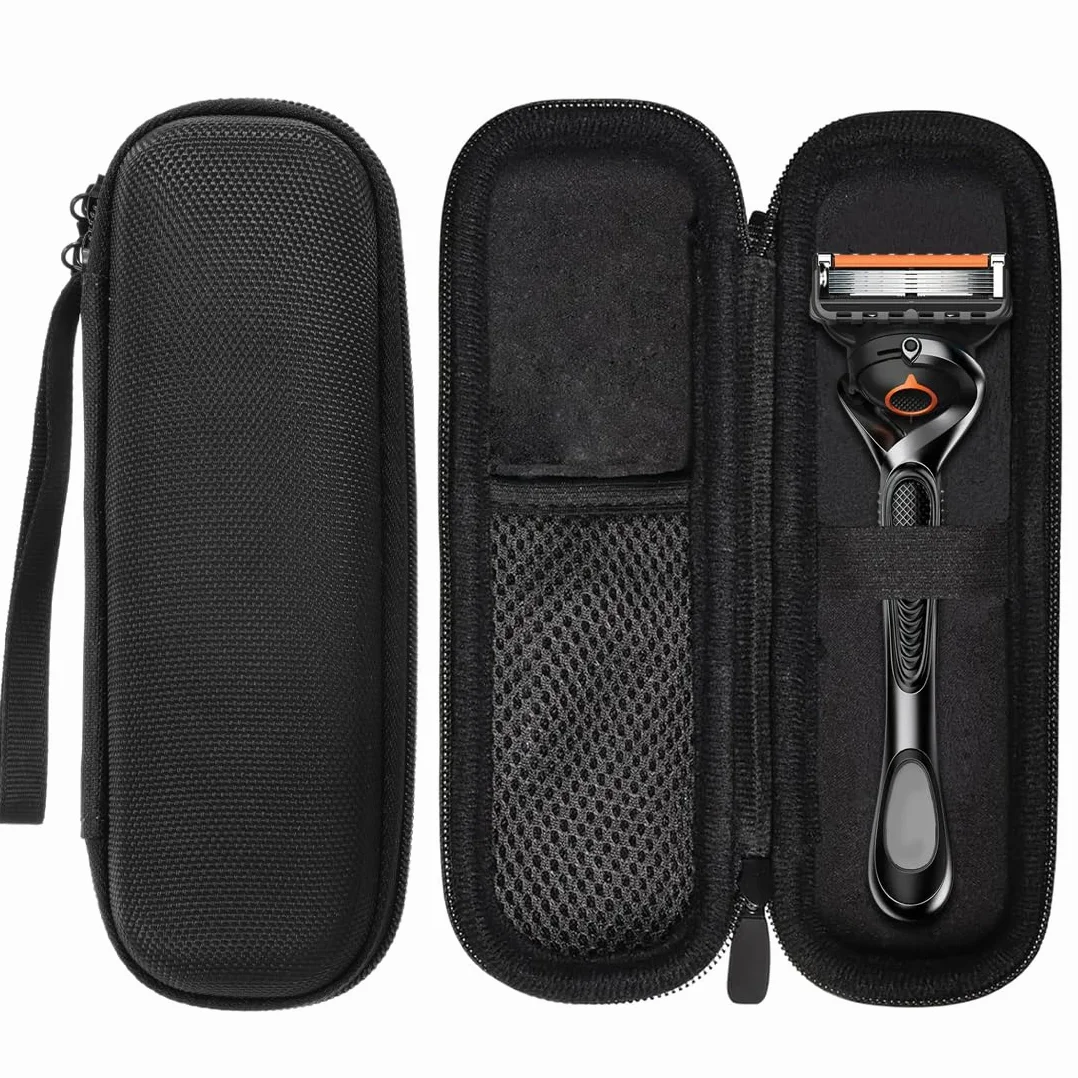 GXGM 1 Pezzo Custodia in PU Compatibile con Gillette Fusion 5 e Fusion ProGlide Rasoio Umido da Uomo Portatile duro Custodie Impermeabile,Per lametta Barba Uomo(Nero)