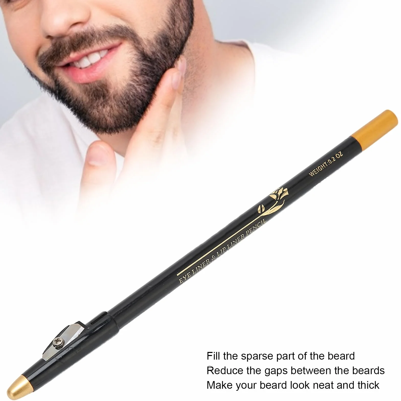 Matita per Barba, Riempitivo Professionale per Matite per Barba, Modellatore per Barba e Strumento per Modellare la Barba per Uomo, Strumento per Tracciare il Kit per L'igiene