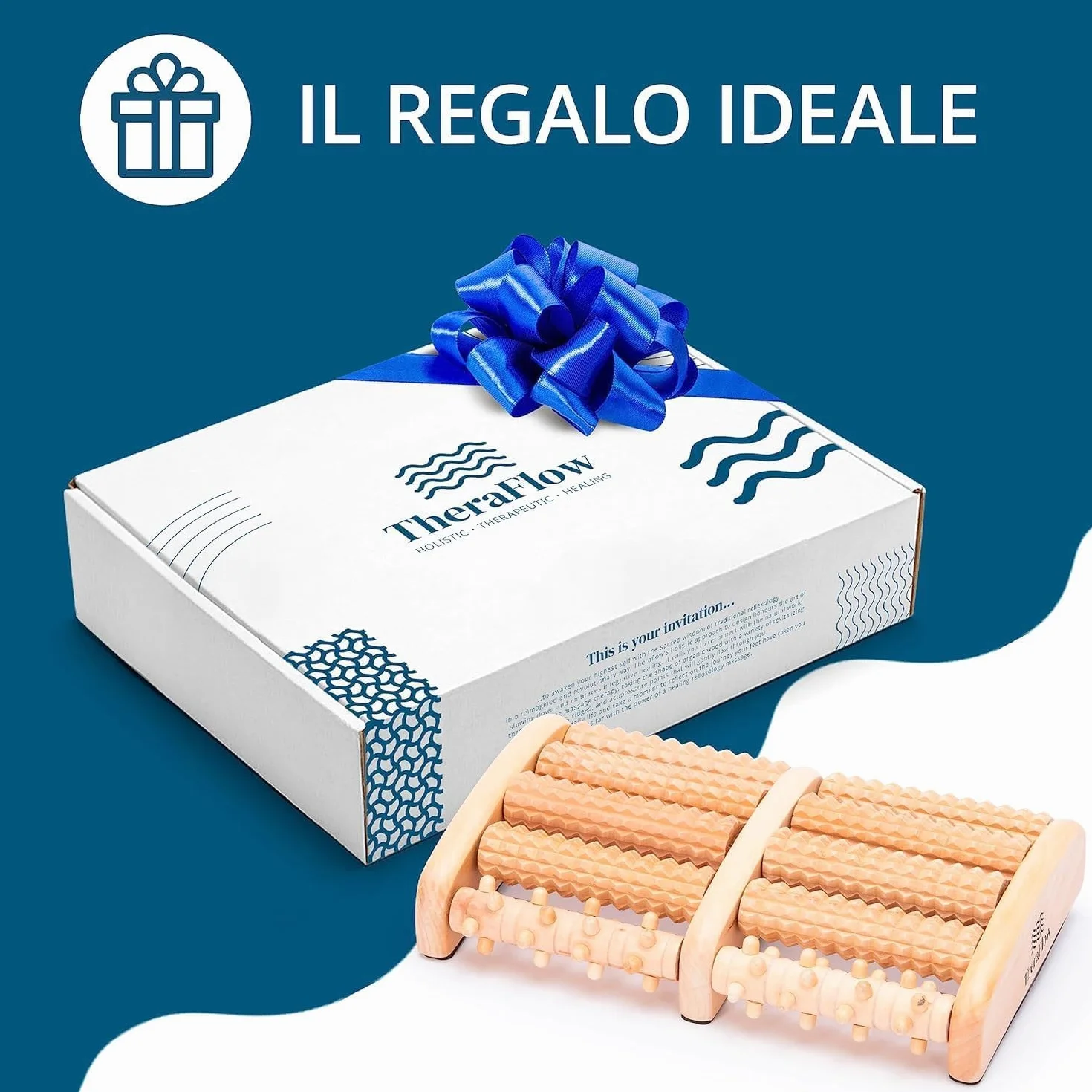 TheraFlow Massaggiatore Plantare Shiatsu Rulli Fascite Plantare con Pallina Massaggio Muscolare e Guida Riflessologia