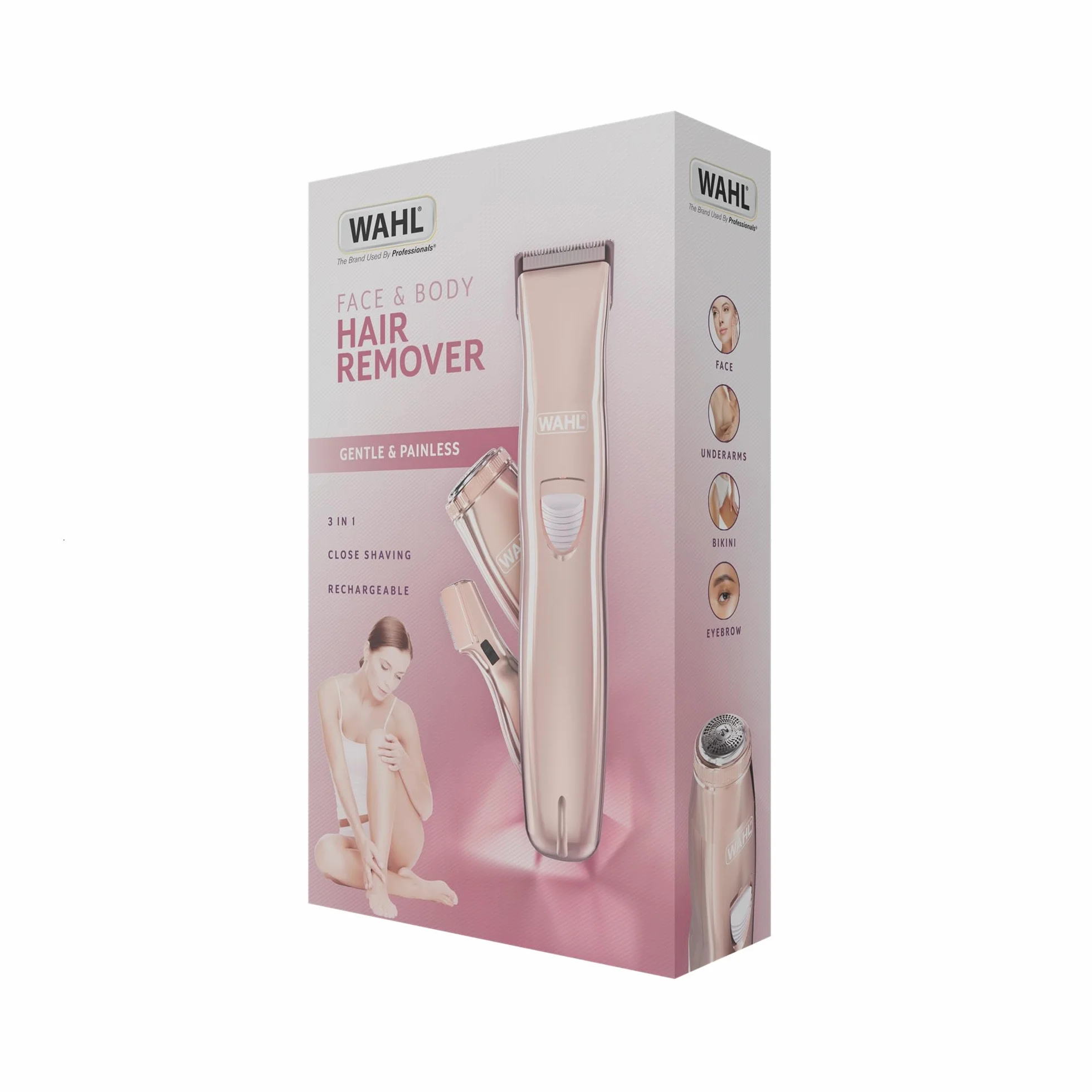 WAHL Ladies Face & Body Hair Remover, rasoio da donna, modellatore per sopracciglia, rasoio peli del viso da donna