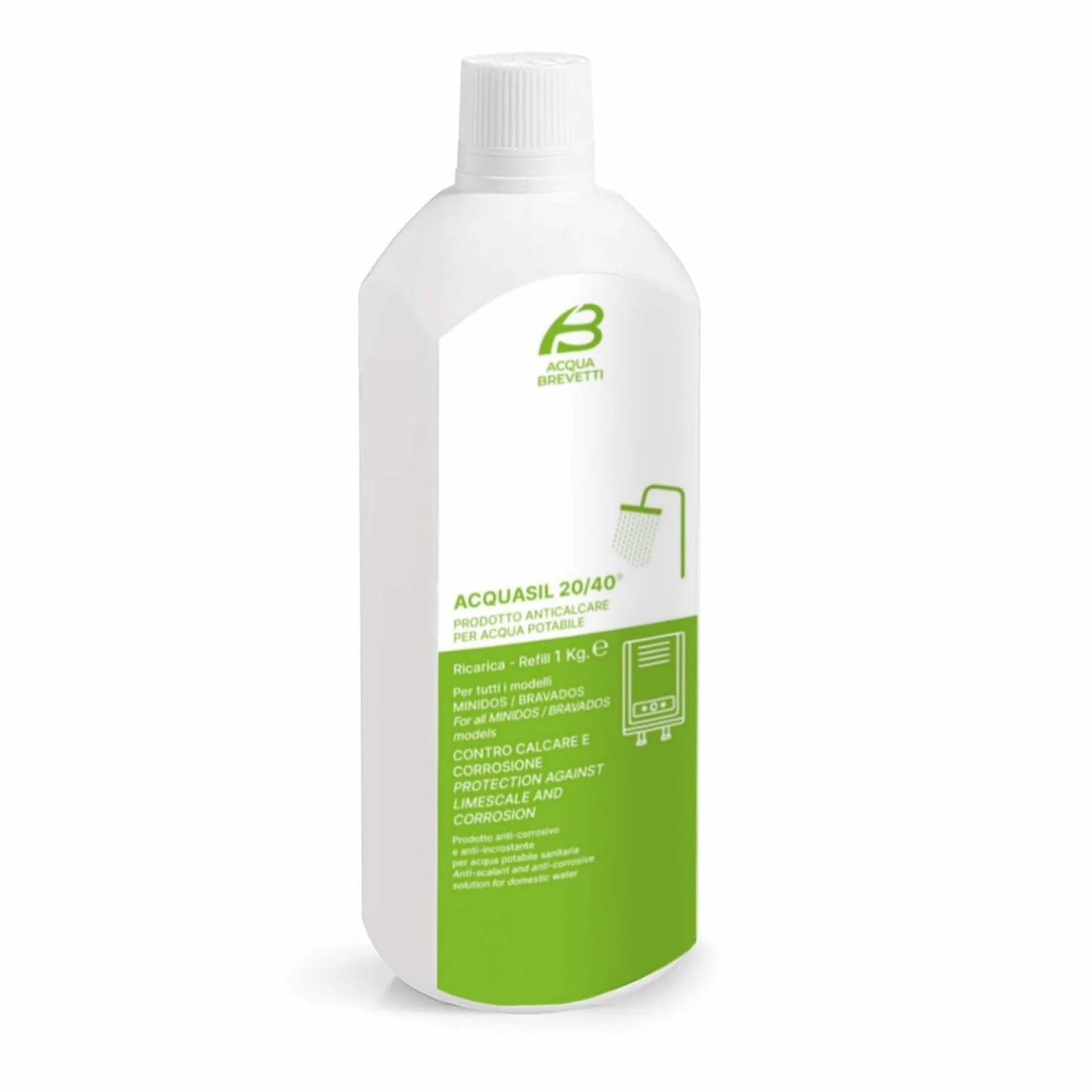 Acquasil 20/40 Polifosfato Liquido Anticalcare Anticorrosione per Impianti Idrici Caldaie 2 Kg