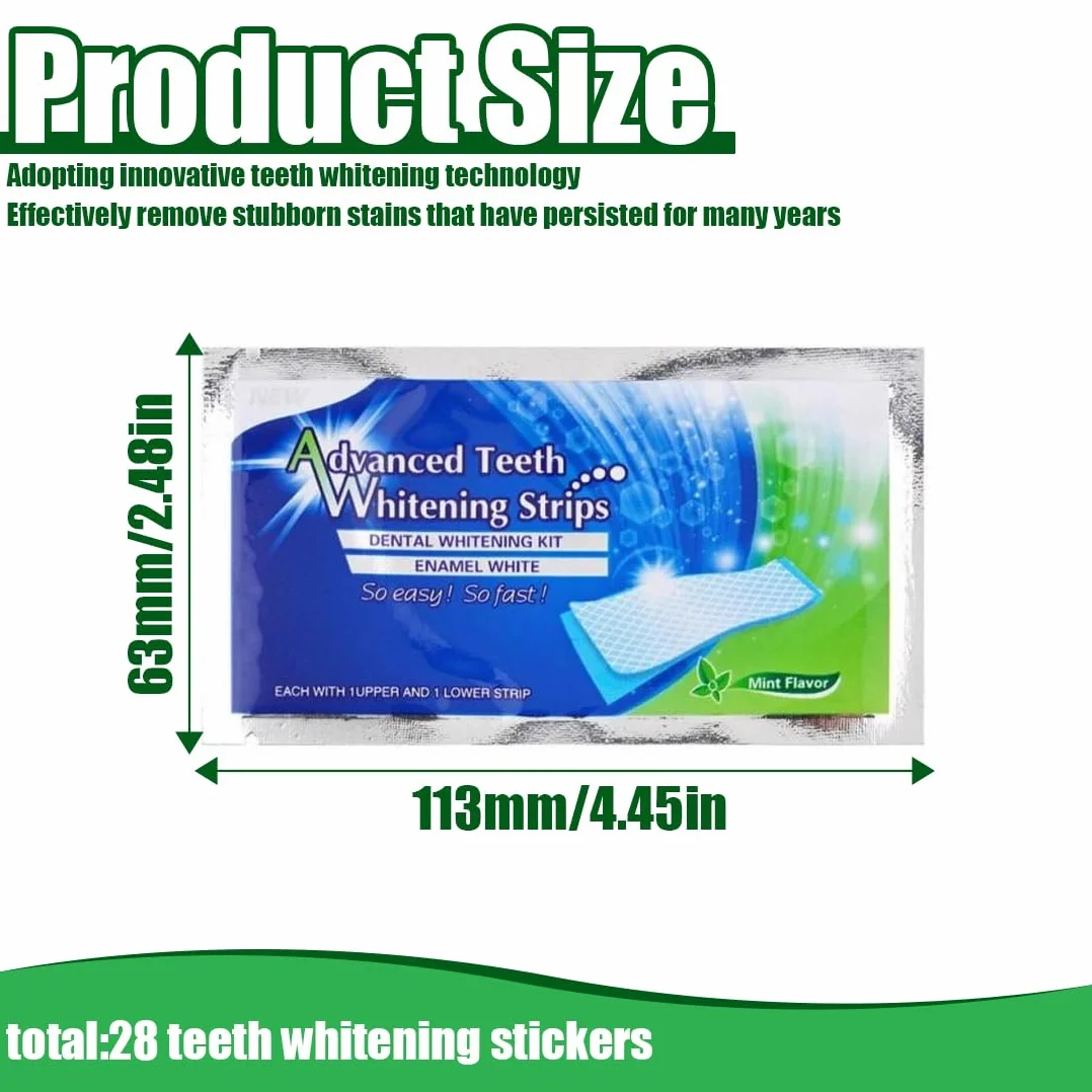 28 Strisce Sbiancanti Denti Professionale, Sbiancamento Denti Professionale, Strips Whitening per Sbiancamento, Delicate e Rapide, Rimuove le Macchie Profonde