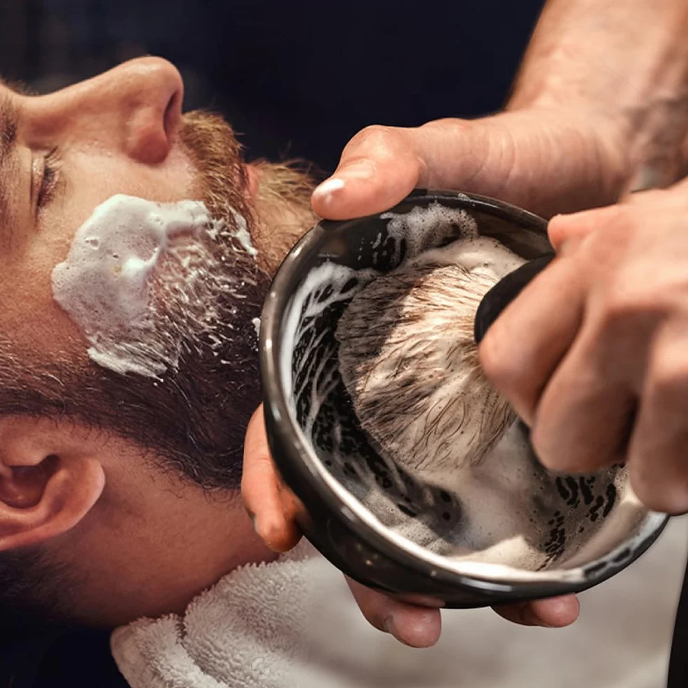 Set di pennelli da barba,Kit da barba 3 in 1 per uomo Spazzola per barba con supporto Porta rasoio e ciotola da barba per i regali della festa del papà