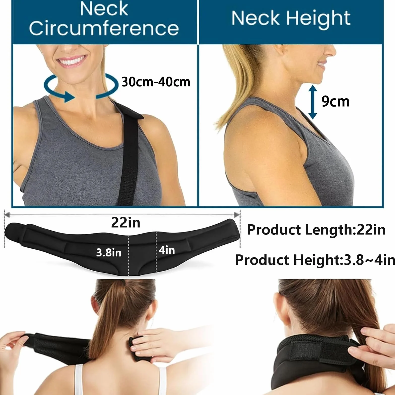 Collare Cervicale Morbido,Collare Per Cervicale Regolabile,Cervicale Collo Rimedi,Per Alleviare il Dolore e la Pressione Sul Collo,L,Adatto per Collo Circa 40 cm,Uomini-Donne,Per Lavorare,Dormire