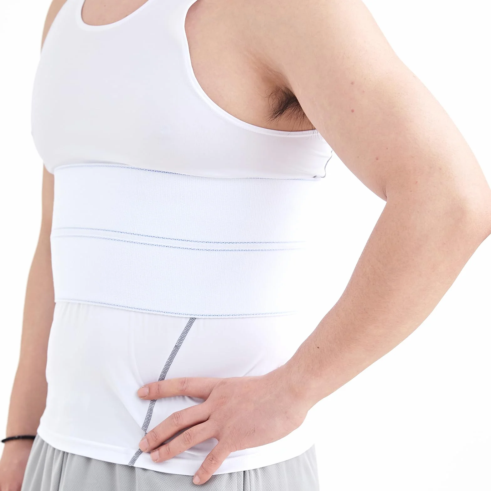 Tutore per costole rotte Fascia addominale per costole incrinate Cintura dorsale Fasciatura a compressione toracica Supporto costocondrite per costole contuse, fratturate o lussate