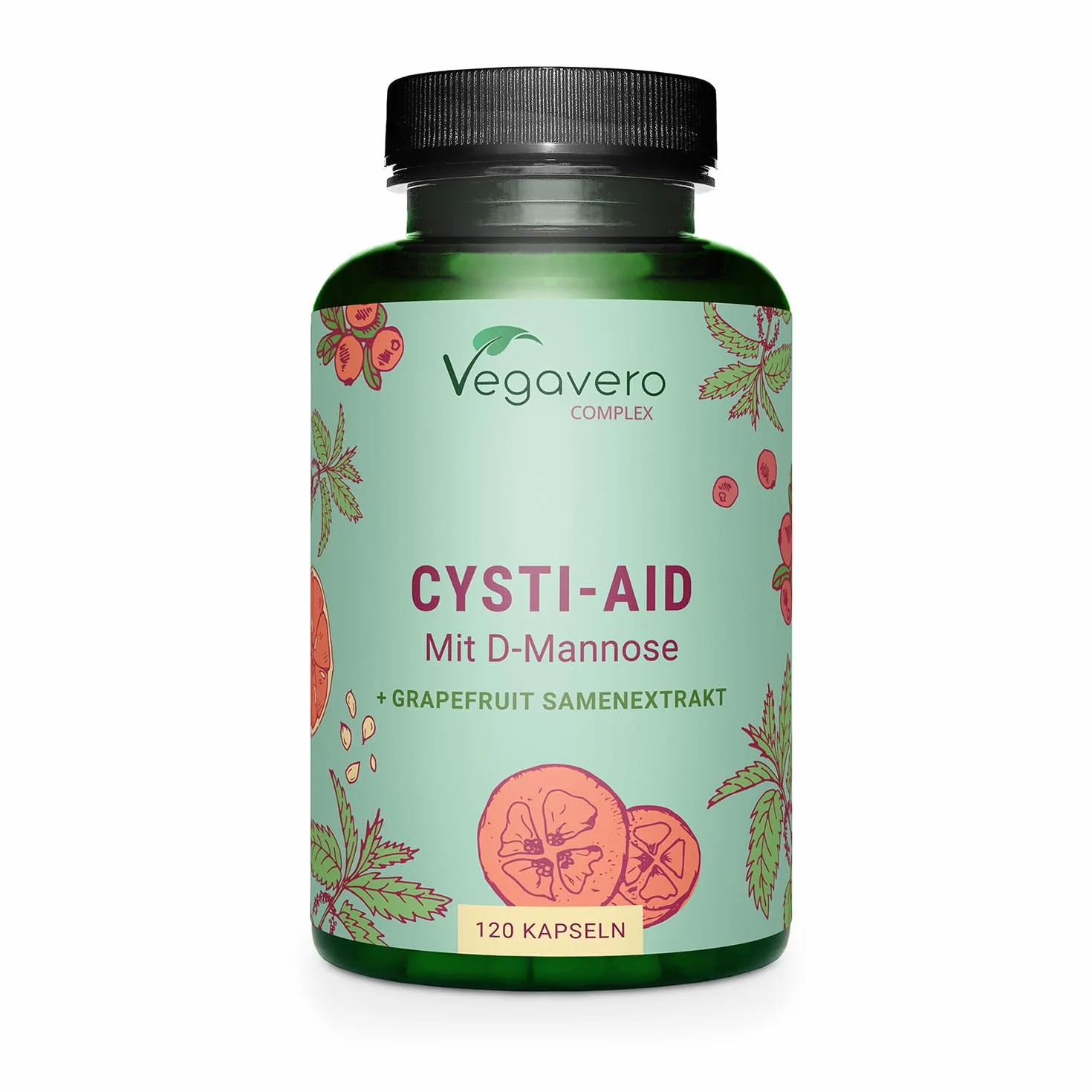 Vegavero® Integratore CISTITE 120 capsule D-Mannosio Mirtillo Rosso Uva Ursina Benessere Vie Urinarie