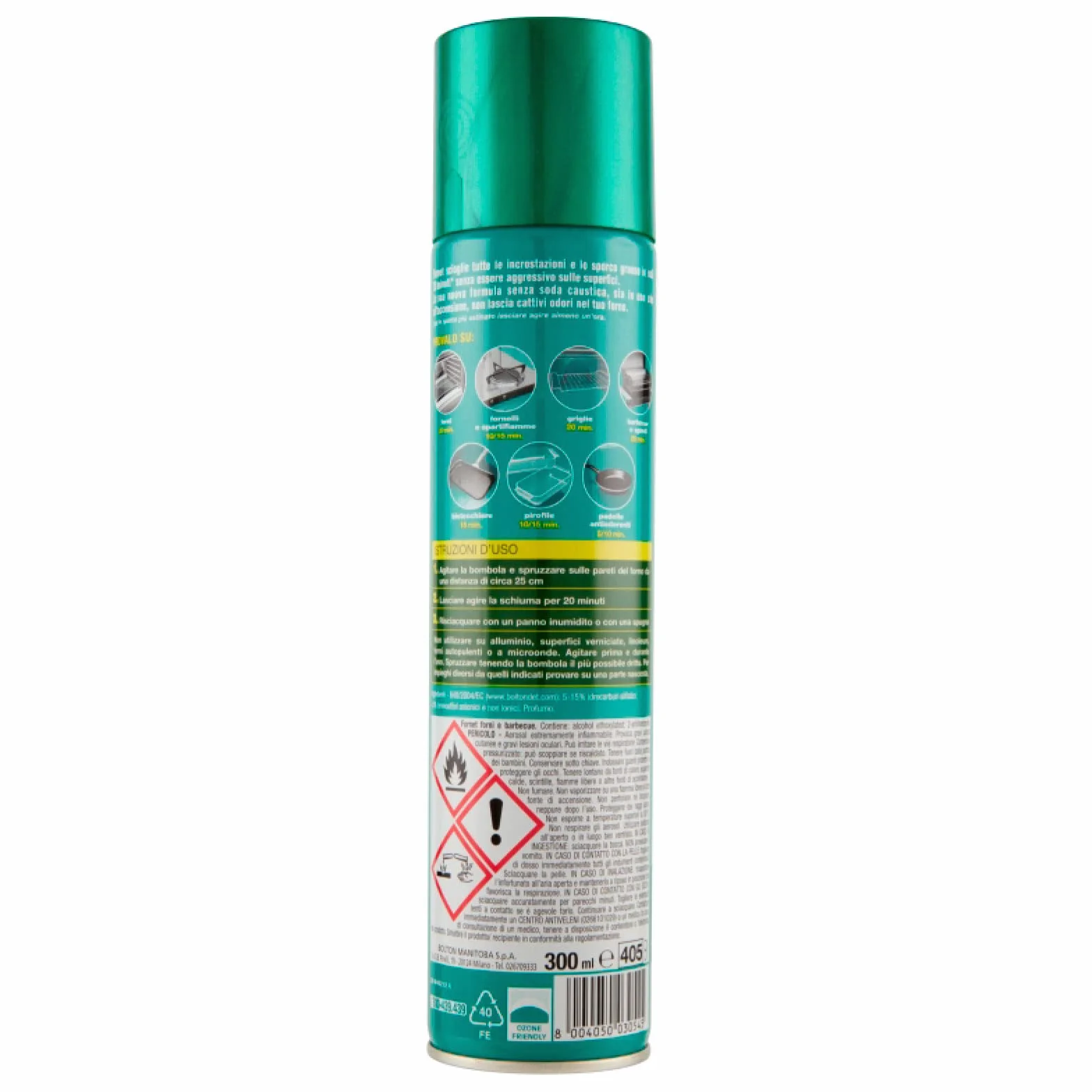 Fornet - Sgrassatore Spray per Forni e Barbecue, Formula non Aggressiva, Senza Soda Caustica, 300ml x 6 Pezzi