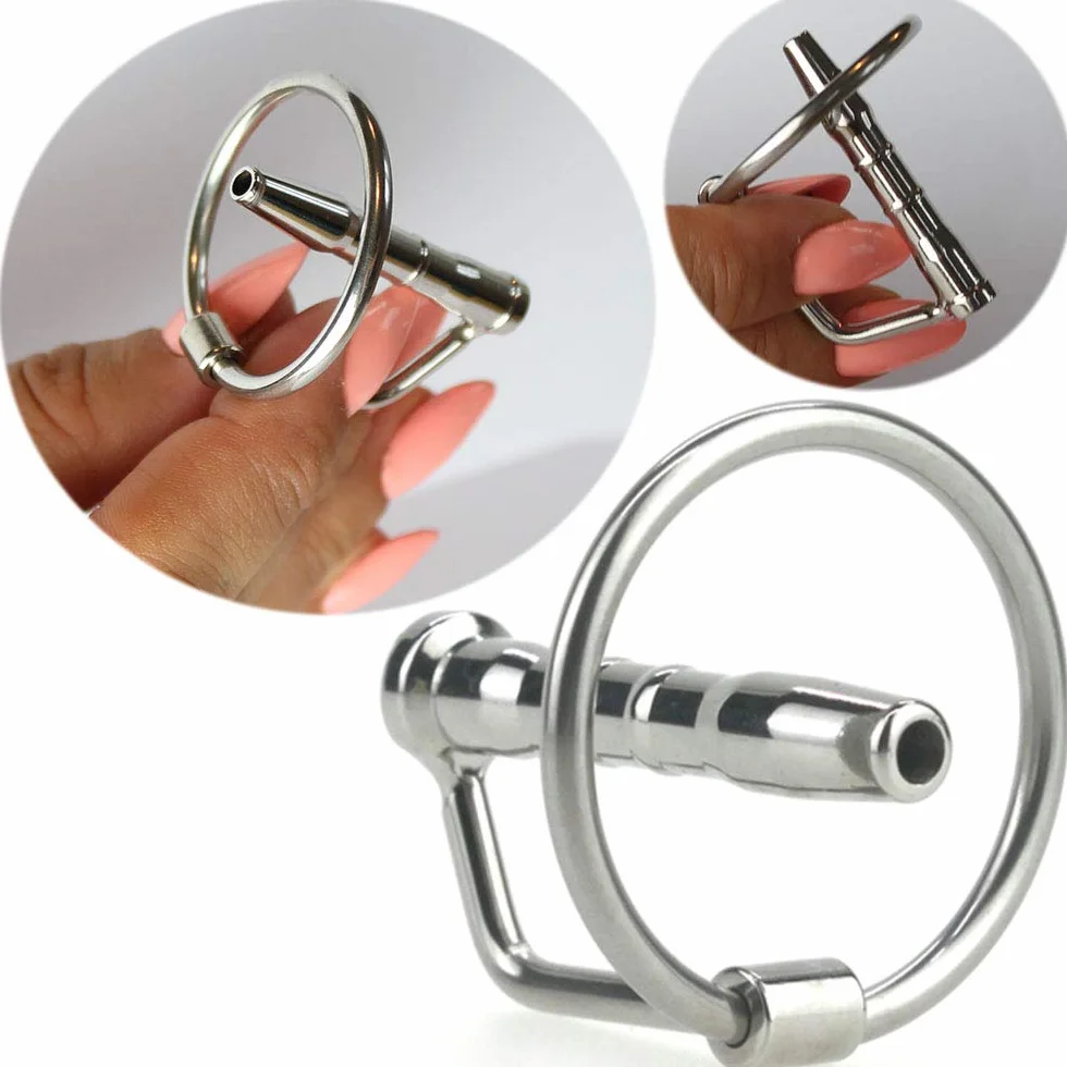 FOPS Sonda Uretrale per Uomo in Acciaio Inox Hohl Dilatatore Uretra 3,8cm ⌀7mm Sounding Maschile Sex Toy BDSM per Piacere Estremo N16-31