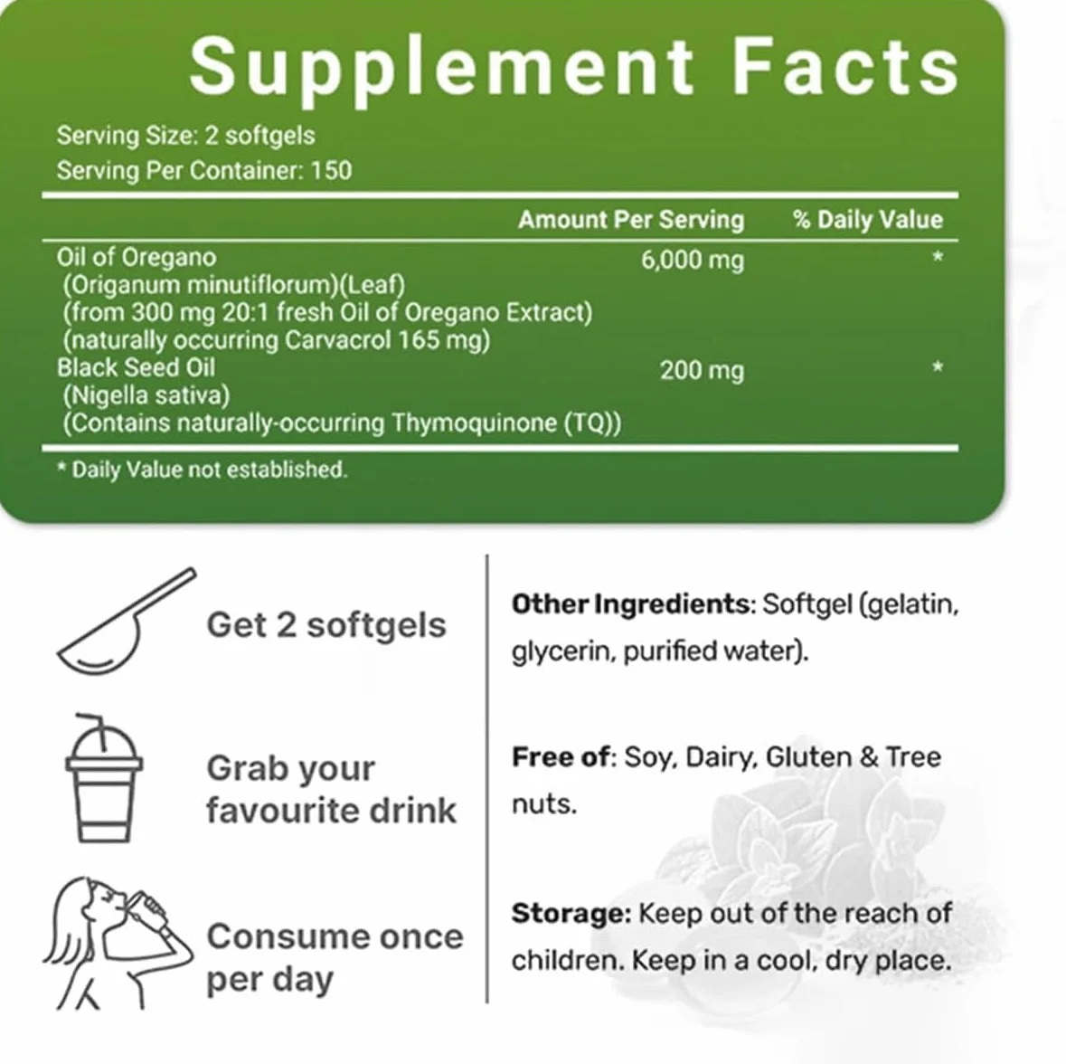 Resilia Olio di Origano Softgels 6000mg Olio di Semi Nero Immunità