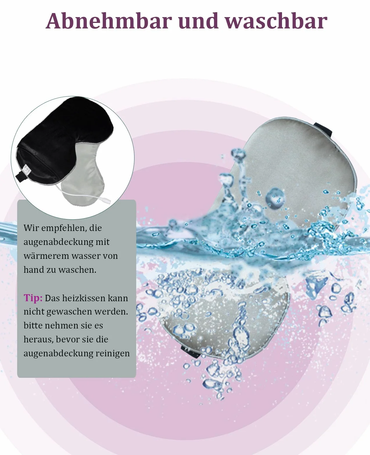 Maschera per gli occhi in seta riscaldata - Comprime calde per occhi gonfi, occhi secchi, blefarite, affaticamento, stili e MGD (grigio)