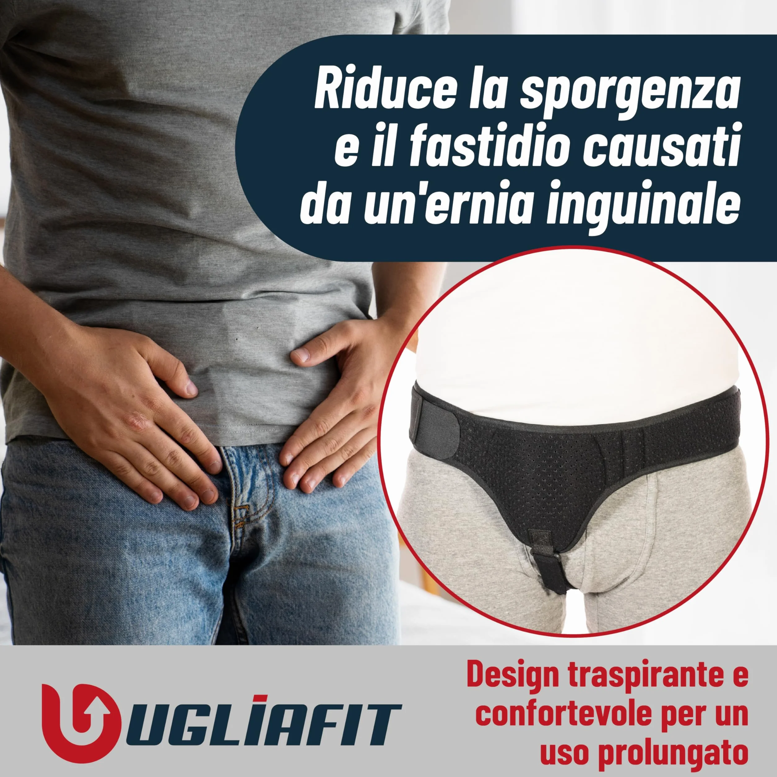 Slip Ernia Inguinale Uomo e Donna Panciera Maschile Regolabile e Flessibile Mutande Per Ernia Inguinale Uomo