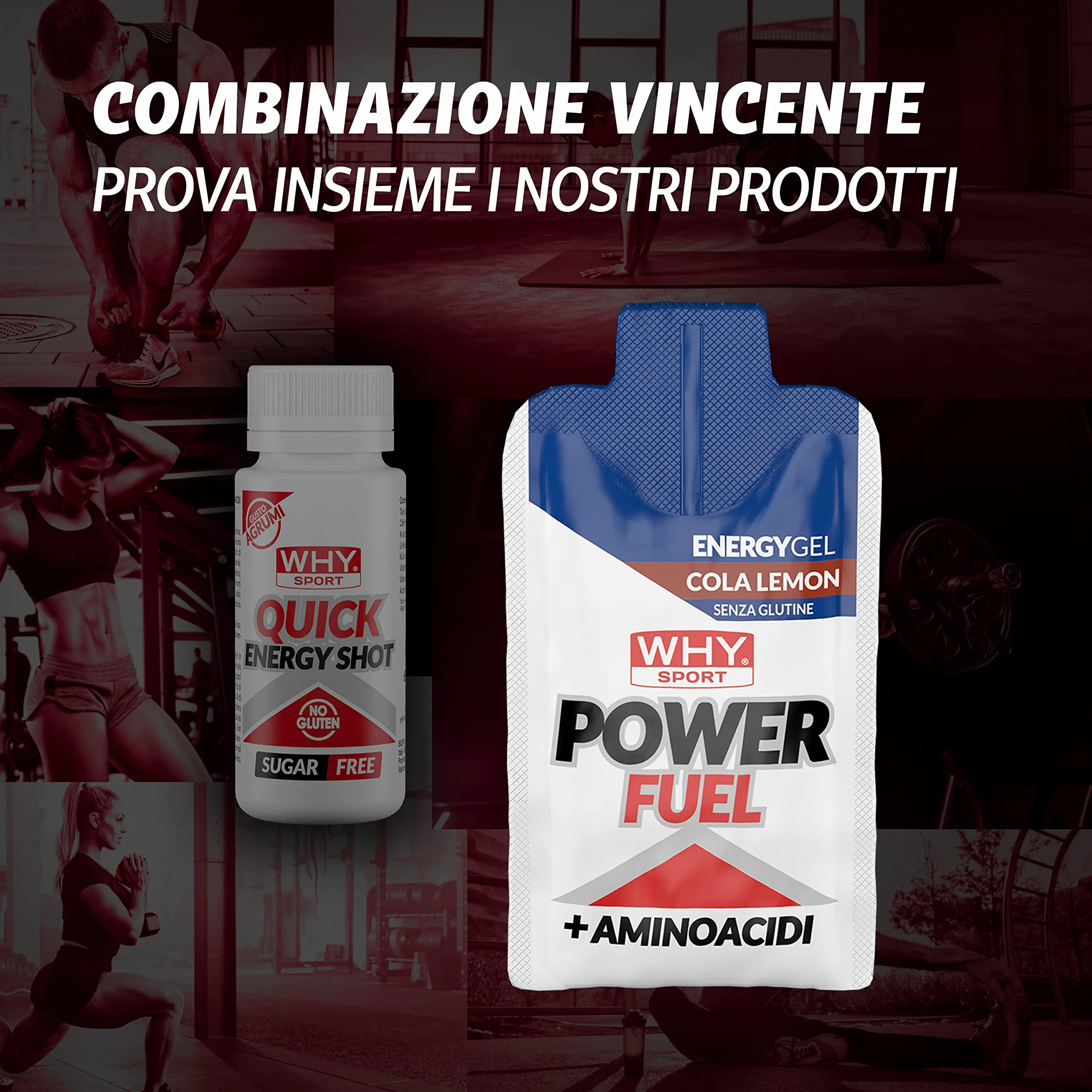 WHY SPORT QUICK ENERGY SHOT - Integratore Alimentare Energetico a Base di Vitamina B6 - Vitamina B12 - Taurina e Caffeina - 60 ml - 20 Pezzi