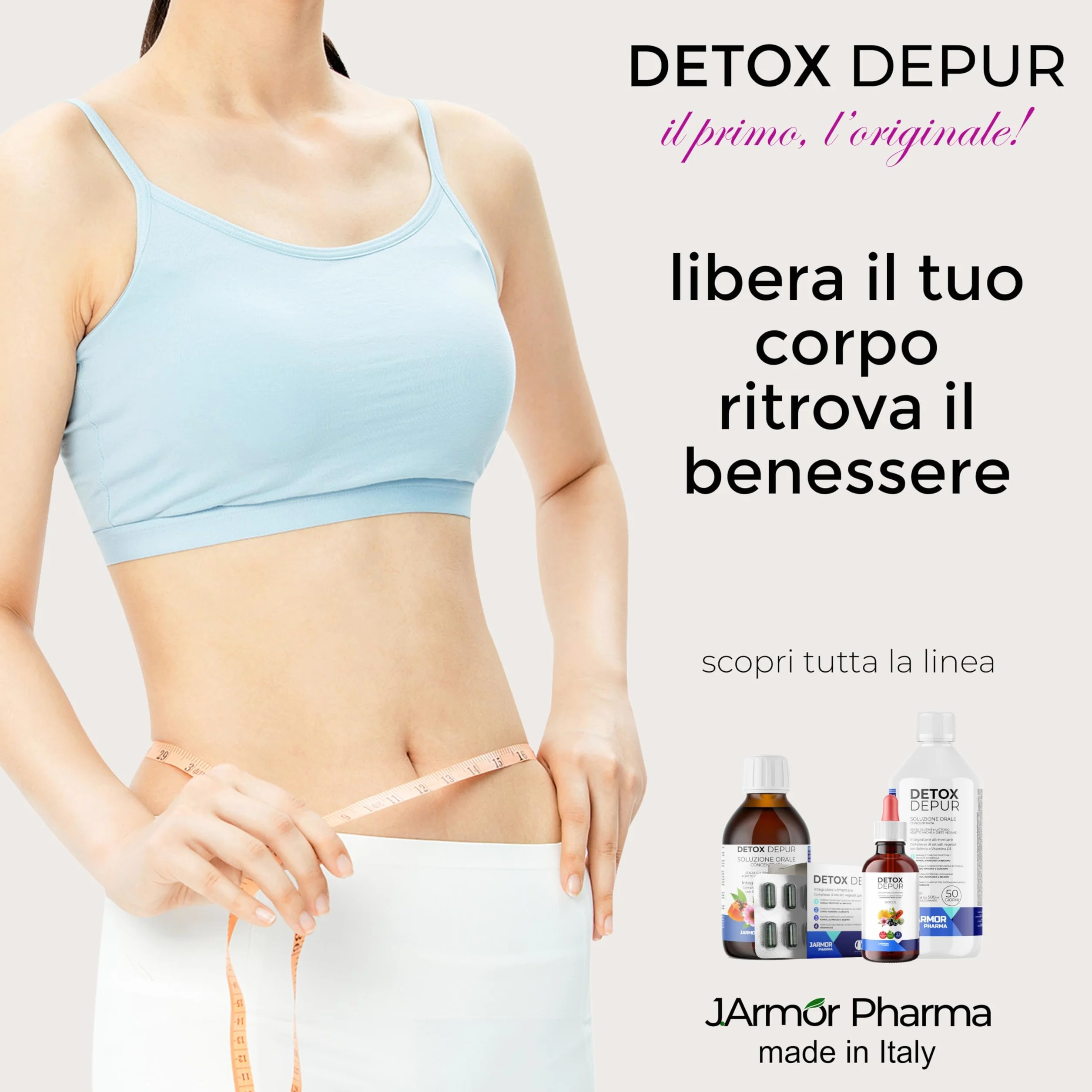 Detox Fegato e Intestino Depur Liquido 200 ml Drenante Naturale con Cardo Mariano Carciofo Finocchio Echinacea Papaia Selenio Vitamina D3