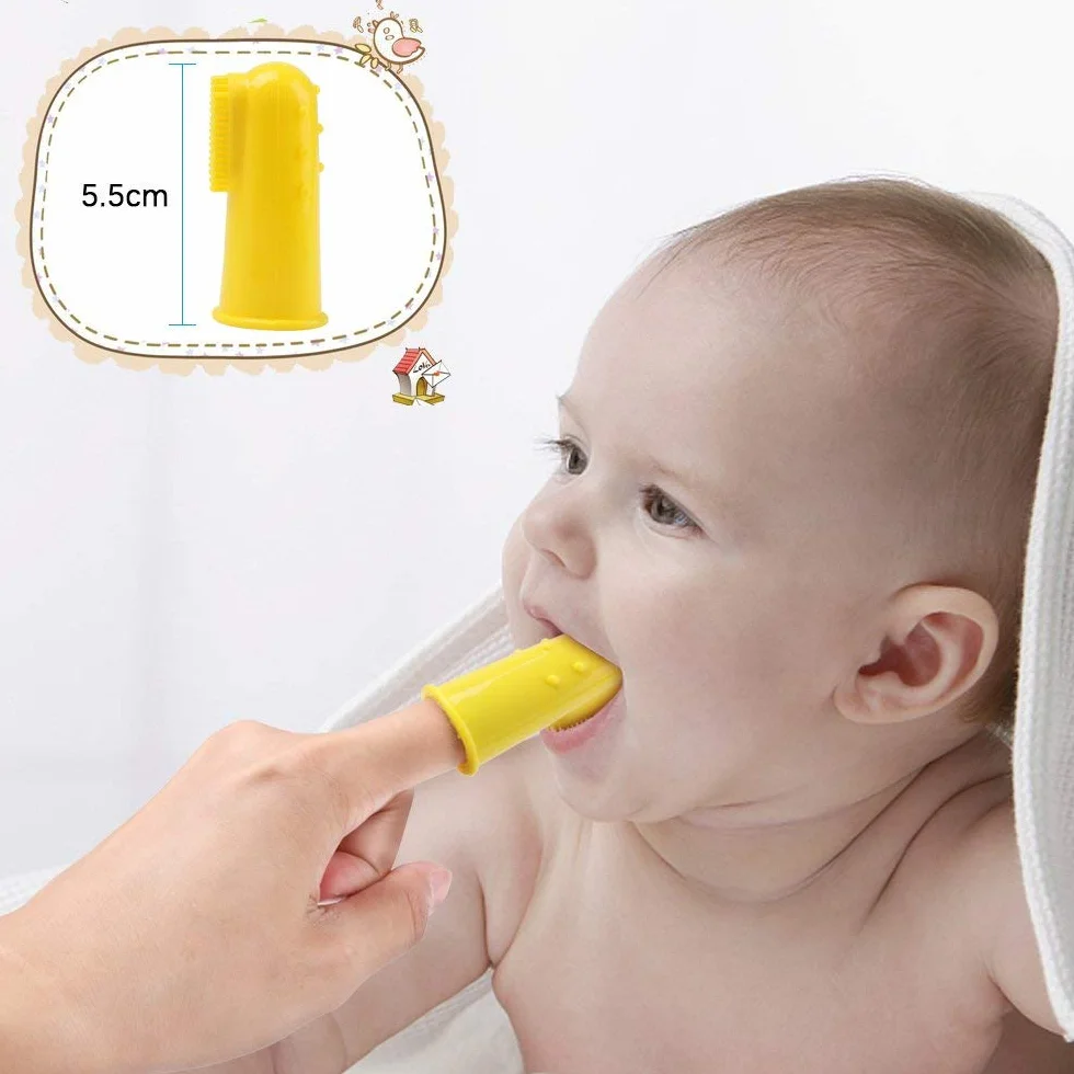 Vicloon Spazzolino da Dito, 6Pcs Spazzolino da Denti in Gomma, Spazzolini Neonati in Silicone, Multicolore Spazzolino Bambini Sicuro da Denti per Gengive Massaggio Orale con Custodia