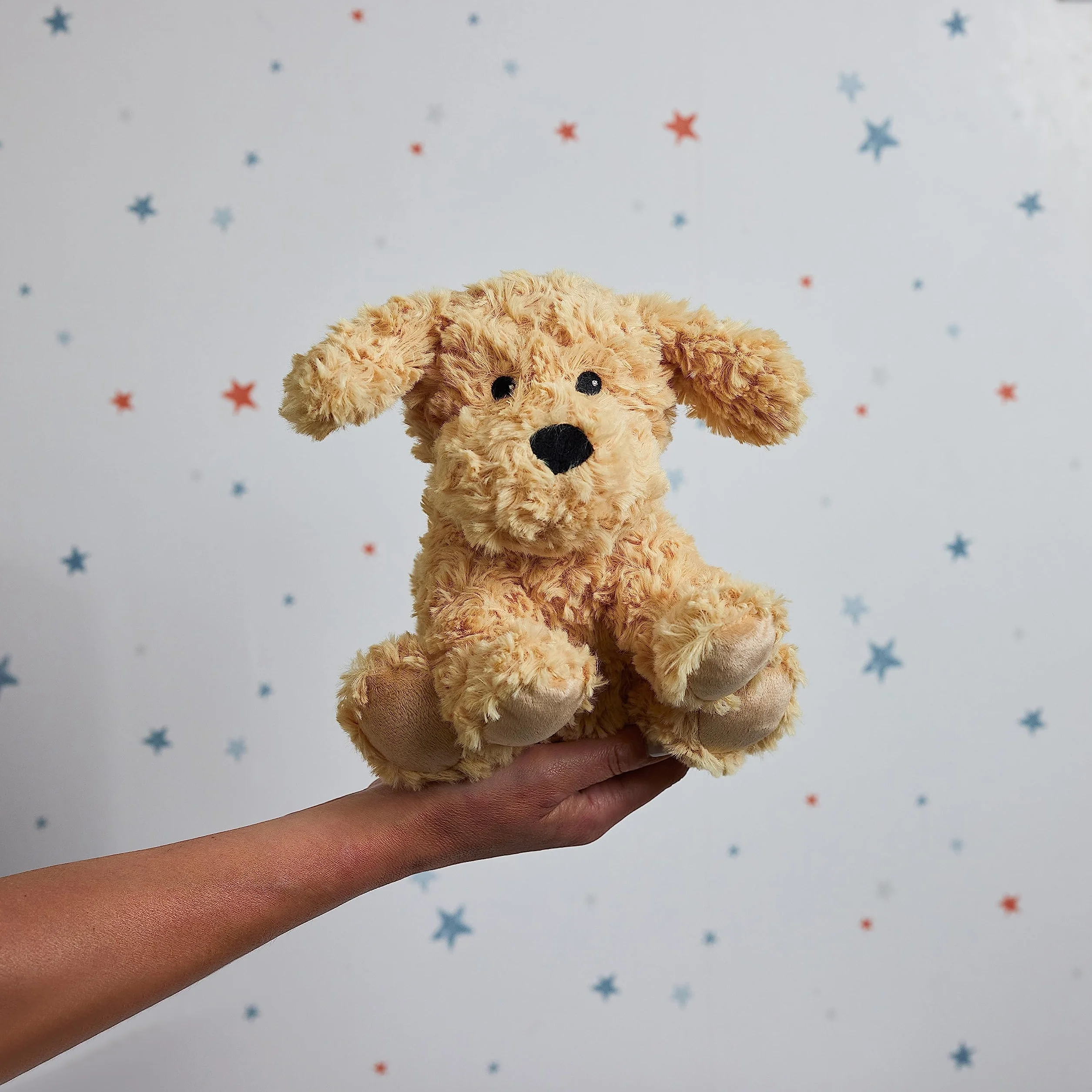 Warmies Cockerpoo Junior, cuscinetto termico in cuscinetto riscaldante per microonde, leggermente profumato alla lavanda francese, soffice cuscino termico per microonde