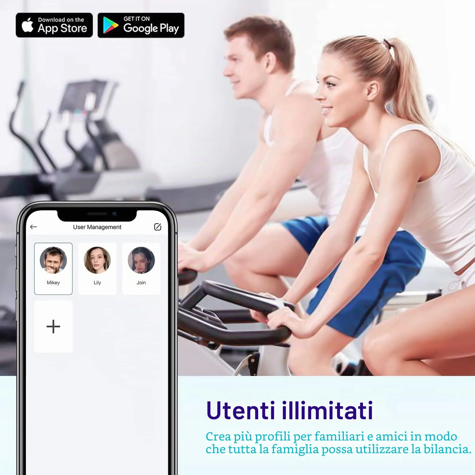 GRIFEMA Bilancia Digitale Bluetooth con App, Analisi Massa Muscolare e Grasso Corporeo, BMI, Proteine, Nera