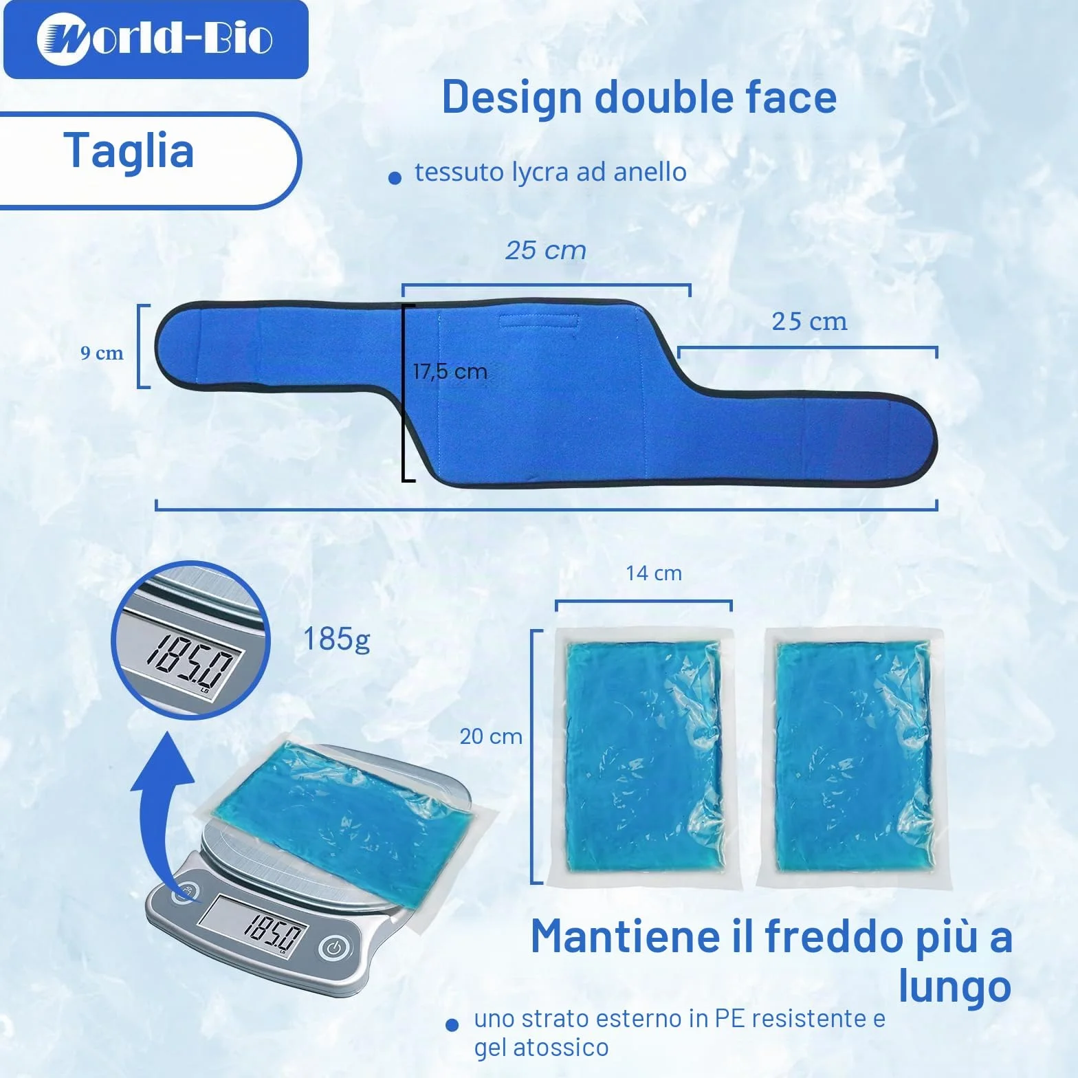 Ghiaccio Gel Riutilizzabile,Cuscinetti Terapia Caldo/Freddo,Ghiaccio Gel Caldo Freddo,Impacco di Ghiaccio per Impacchi Al Ginocchio, 8 "x 5,5"