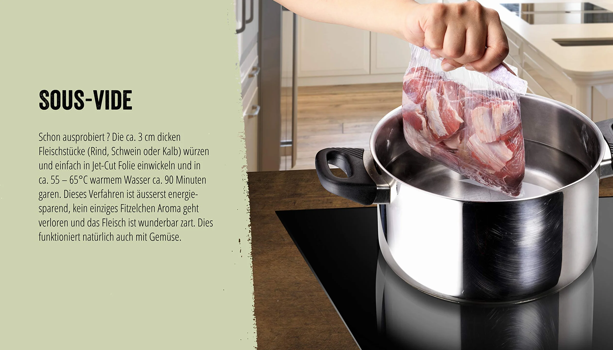 Pellicola per alimenti Jet-Cut da tagliare, gastronomia 30 cm x 300 m, PVC trasparente, 300 metro, 1
