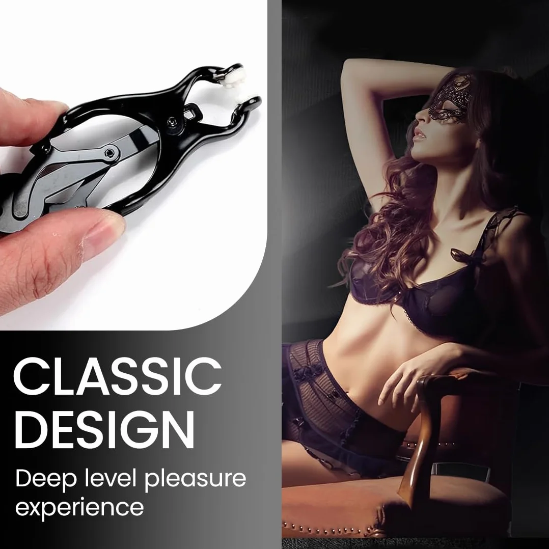Pinze Capezzoli,Giocattoli Intensi per Capezzoli per Uomini e Donne,Sex Toys,Regali per Coppie (Nero)