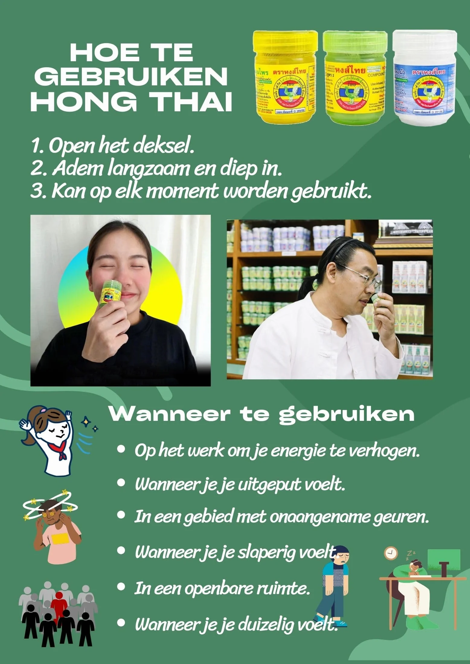 Hong Thai Inalatori, Bottiglia Verde 40 g