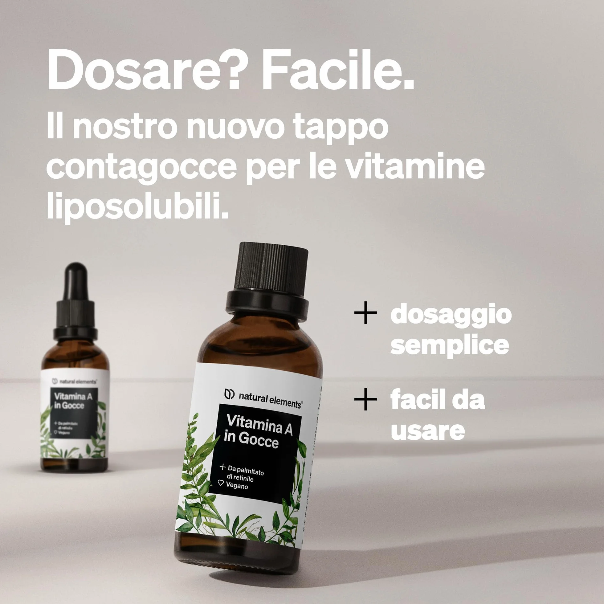 Vitamina A in Gocce – 50 ml (1.700 gocce) – vera vitamina A (palmitato di retinile) – disciolta in olio di cocco MCT – vegana, ad alto dosaggio e elevata biodisponibilità, senza additivi inutili