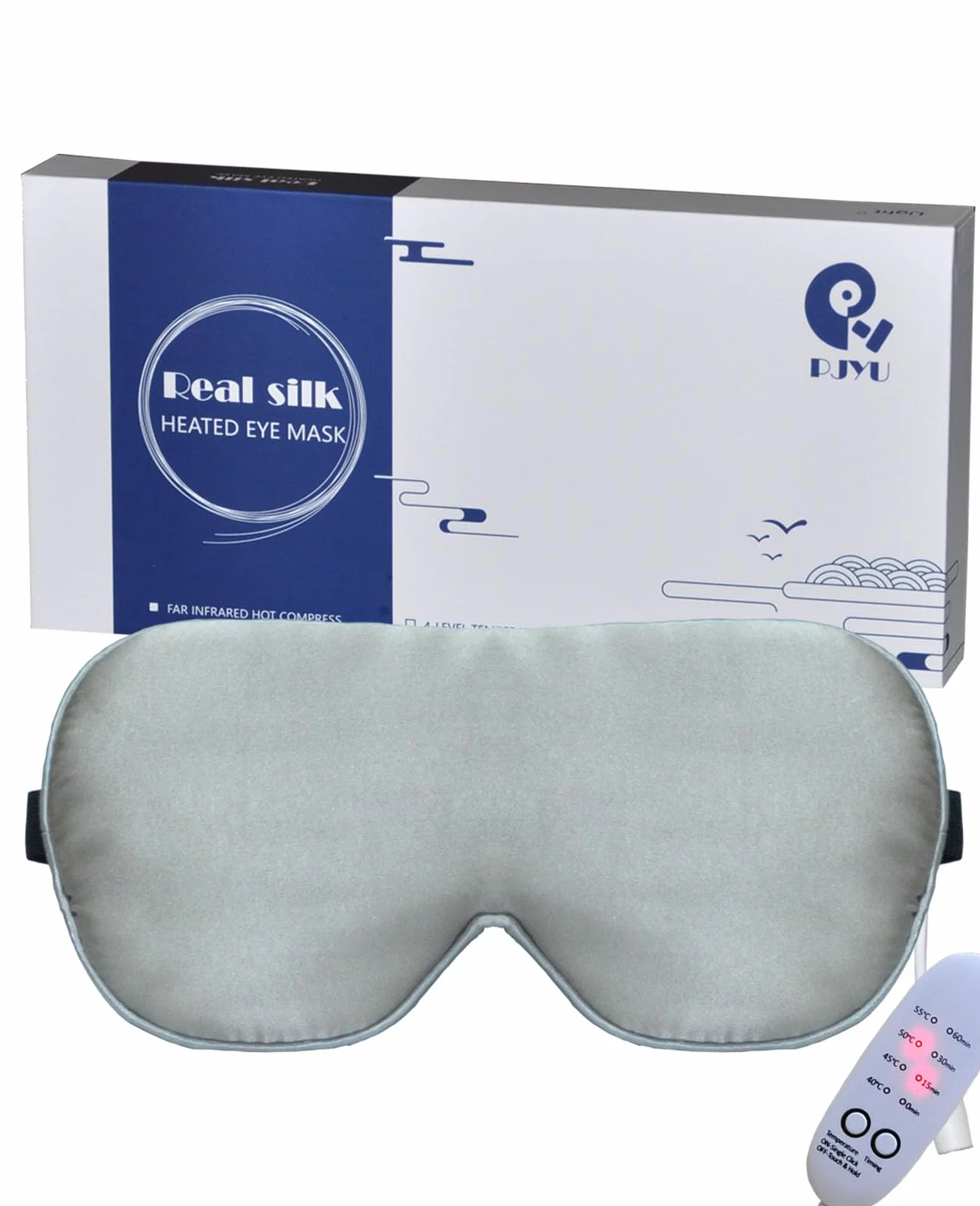Maschera per gli occhi in seta riscaldata - Comprime calde per occhi gonfi, occhi secchi, blefarite, affaticamento, stili e MGD (grigio)