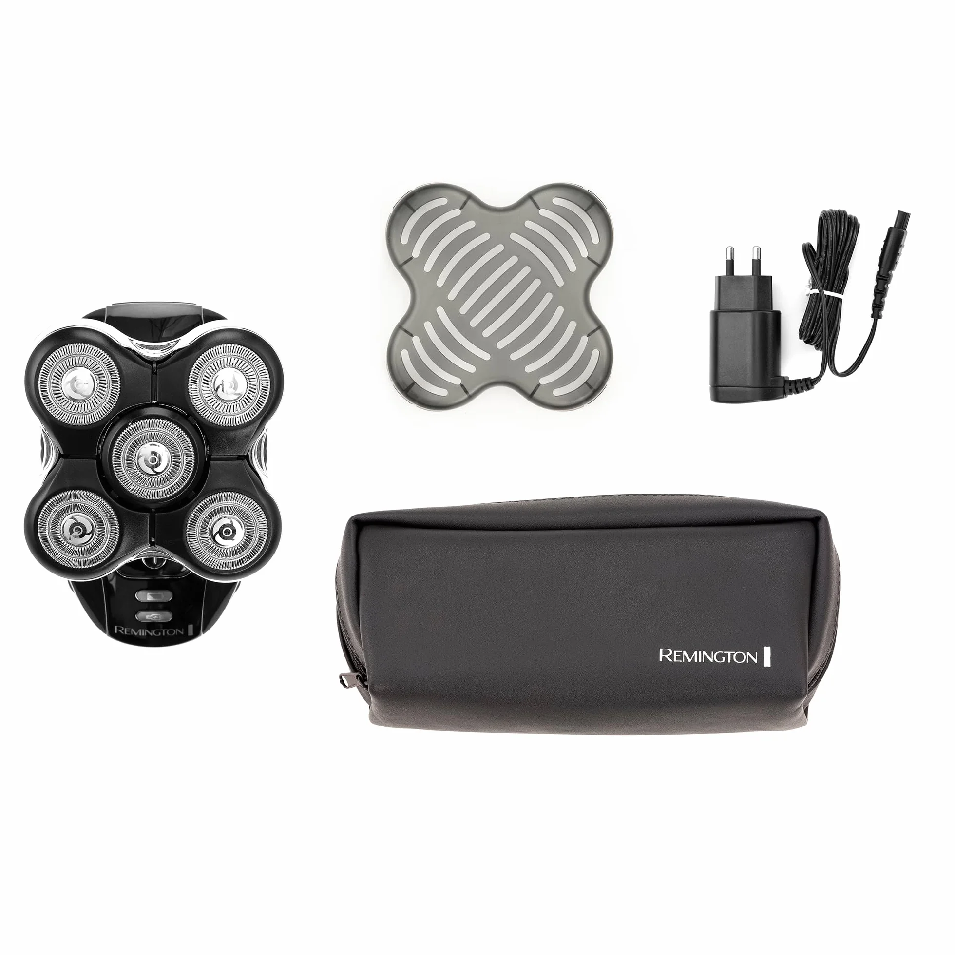 Remington Rasoio Testa Calva Uomo RX5 XR1501 - Lama a doppia traccia flessibili, Rasoio a testine Rotanti al litio, 5 testine di rasatura