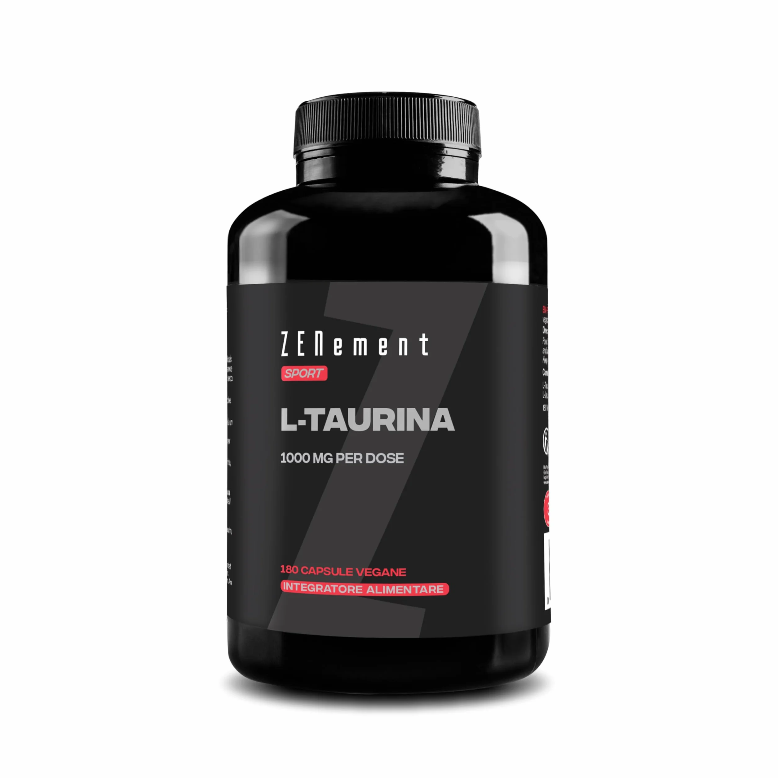 Zenement L-Taurina 1000 mg 180 Capsule Vegane Integratore Sportivo Senza Glutine