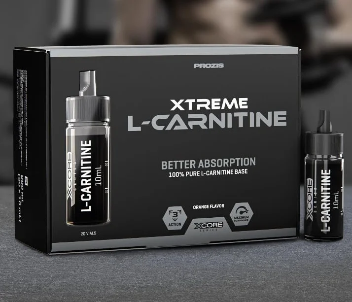 Prozis Xtreme L-Carnitine, 20 Fiale - 60 dosi - carnitina liquida ultra concentrata. Bruciagrassi, dimagrante Assorbimento rapido (20 fiale, tropicale)