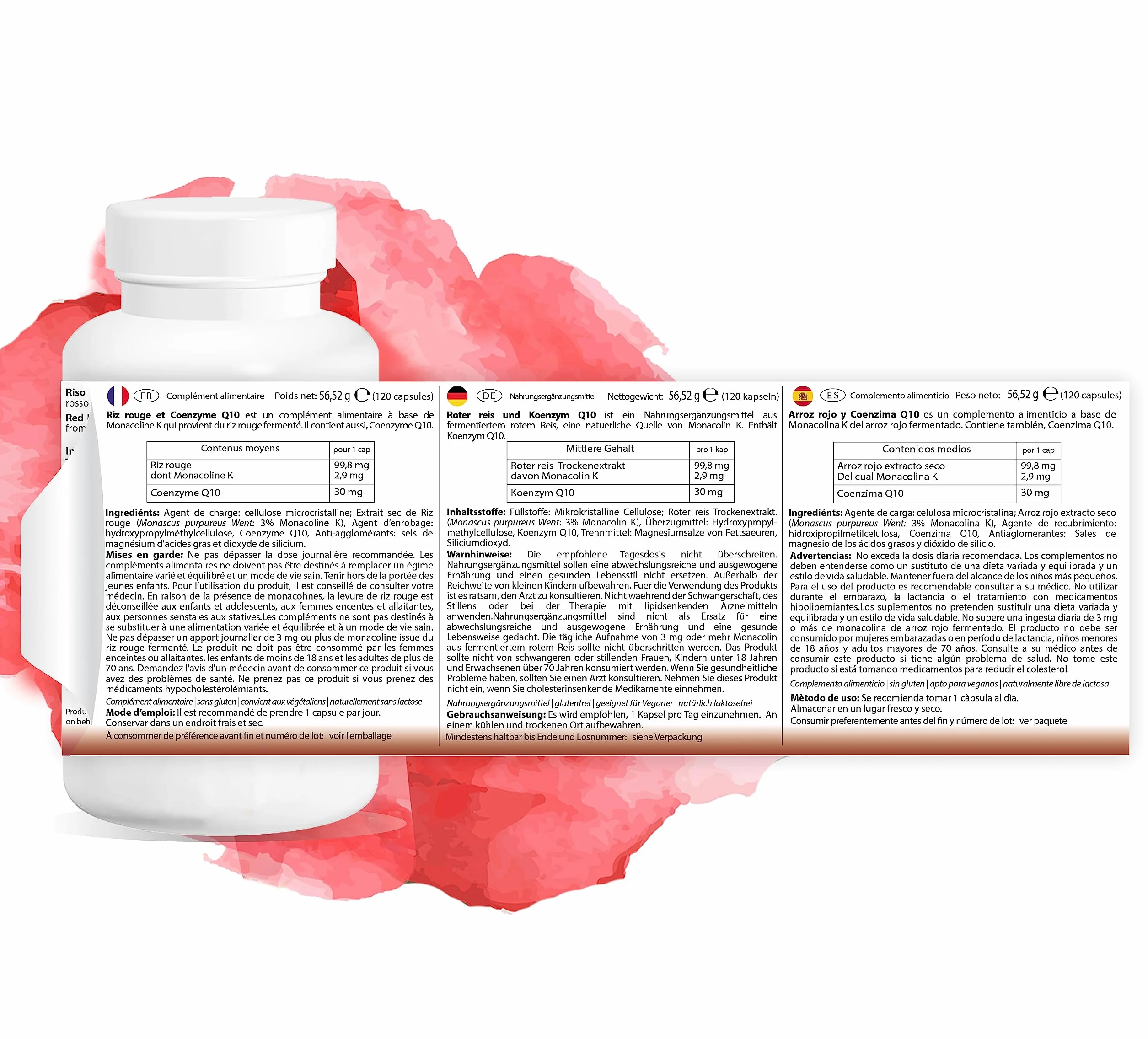 RISO ROSSO e COENZIMA Q10 HB | 120 capsule | riso rosso fermentato | con VITAMINA Q10 | Prodotto Italiano