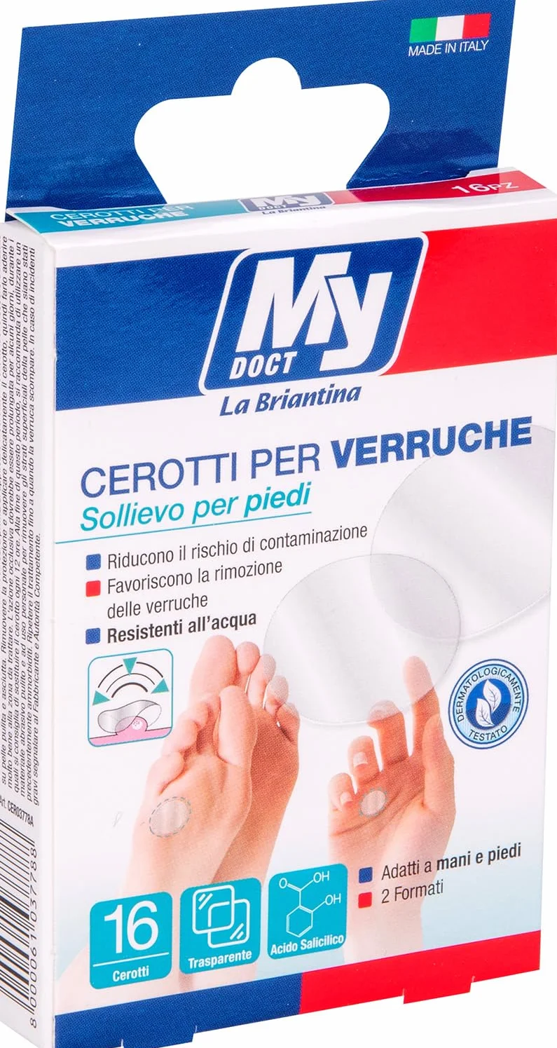 Cerotti per Verruche Impermeabili Trasparenti, Doppia Misura 1.9 cm 1.2 cm, 16 Pezzi